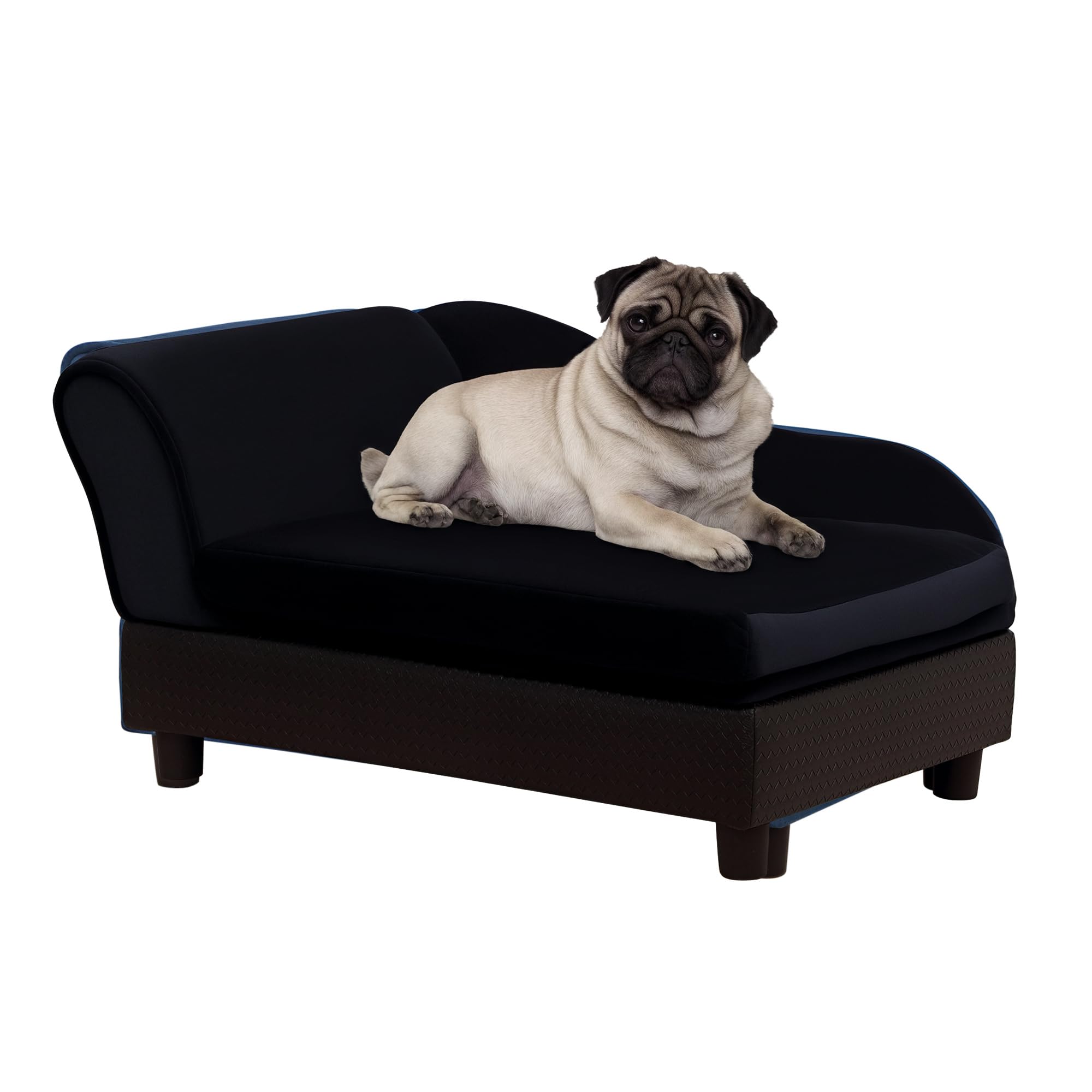 PawHut Luxury Fancy Dog Couch with Hidden Storage, Small Dog Sofa Bed with 2" Soft Foam, Modern Pet Furniture for Puppies & Little Breeds