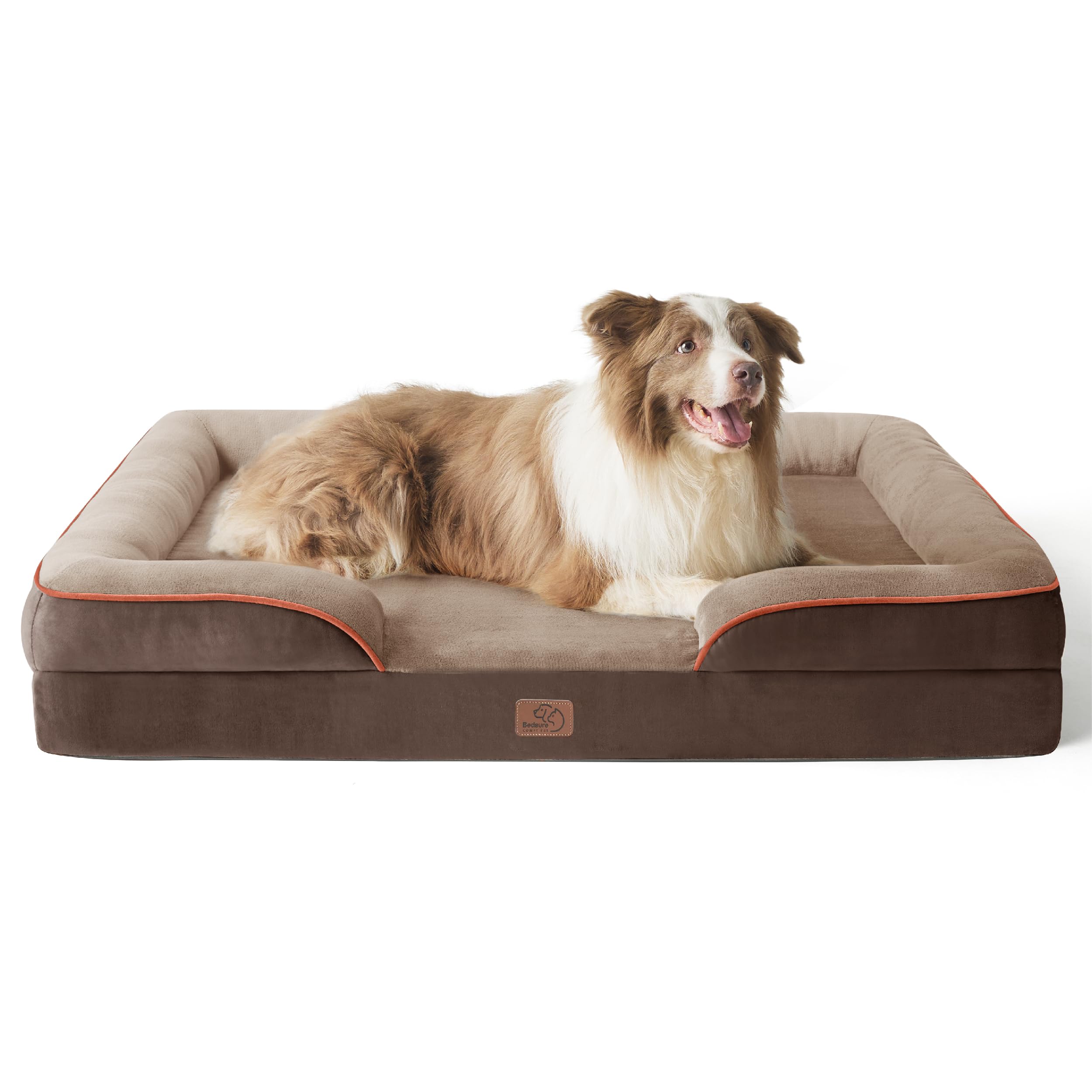 Bedsure Orthopedic Dog Bed - Washable Bolster Dog Cat Sofa Beds, Supportive Foam Pet Couch Bed with Removable Washable Cover, Waterproof Lining and Nonskid Bottom