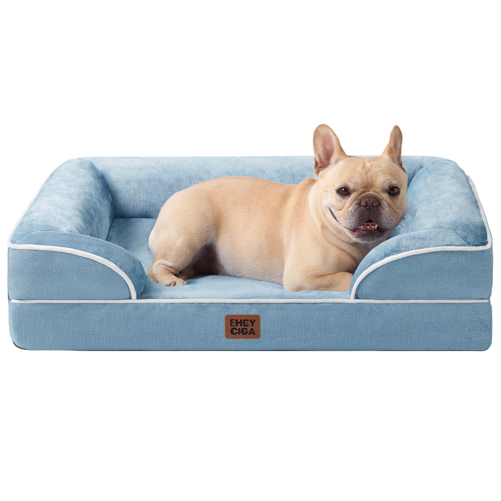 EHEYCIGA Orthopedic Dog Beds for Medium Large Extra Large Dogs, Waterproof Memory Foam XL Dog Bed with Sides, Egg-Crate Foam Couch Bed with Washable Removable Cover