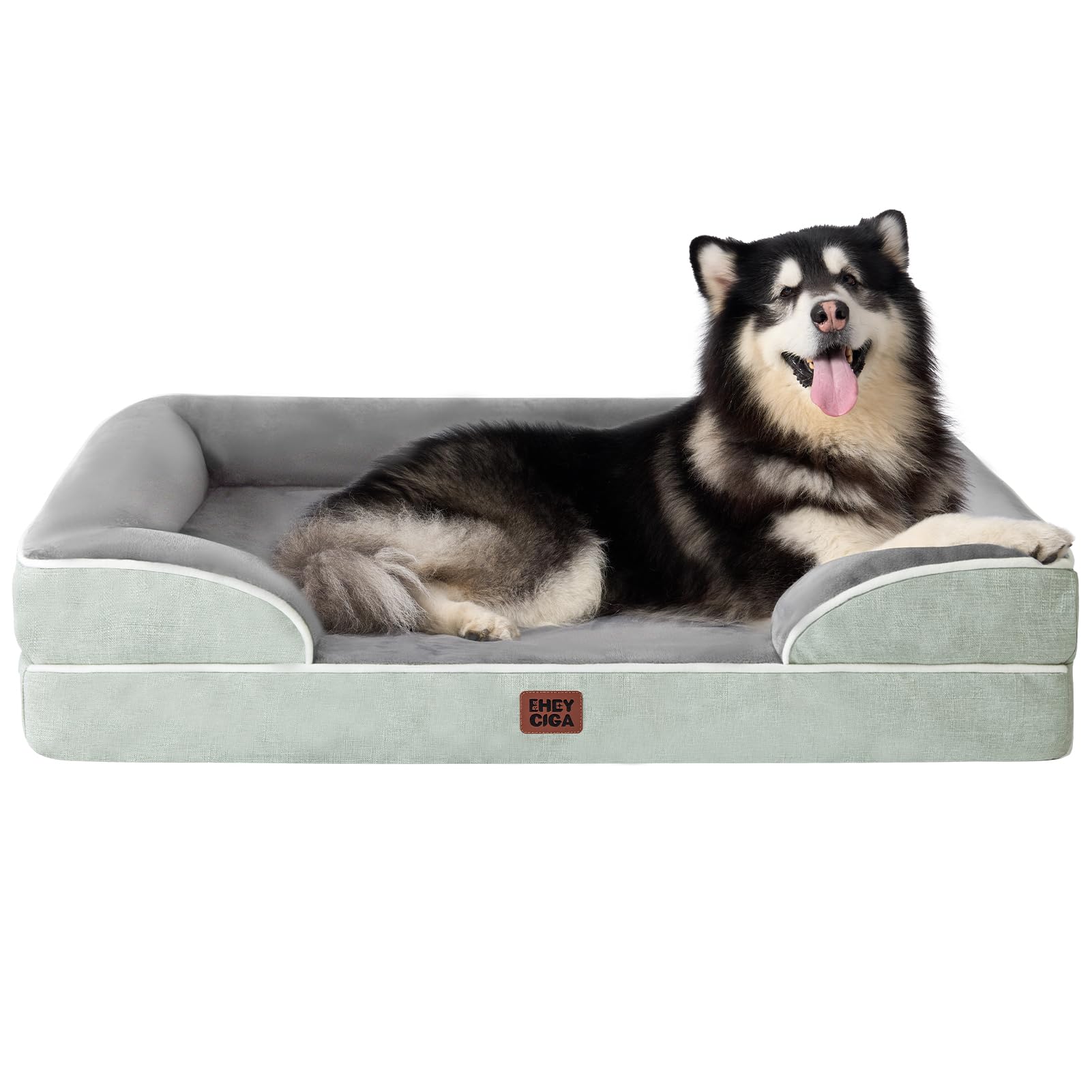EHEYCIGA Orthopedic Dog Beds for Medium Large Extra Large Dogs, Waterproof Memory Foam XL Dog Bed with Sides, Egg-Crate Foam Couch Bed with Washable Removable Cover