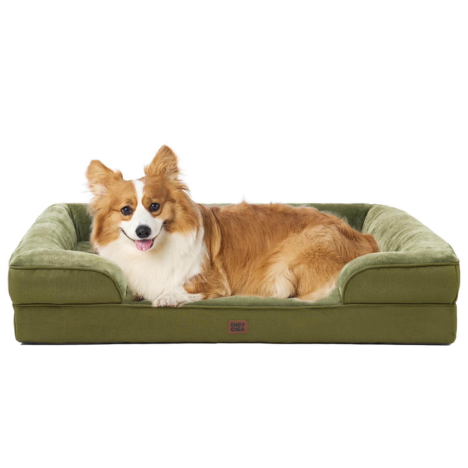 EHEYCIGA Orthopedic Dog Beds for Medium Large Extra Large Dogs, Waterproof Memory Foam XL Dog Bed with Sides, Egg-Crate Foam Couch Bed with Washable Removable Cover