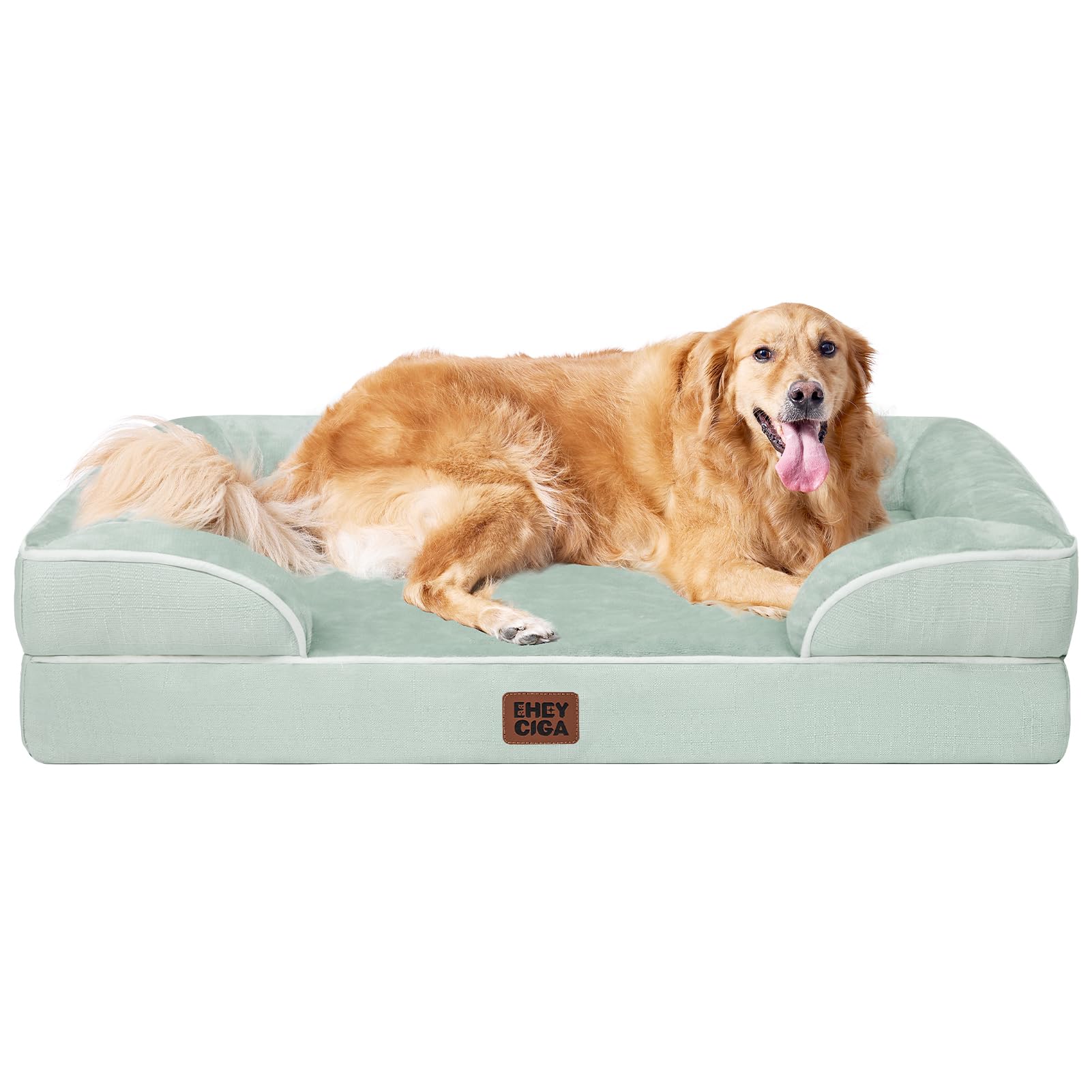 EHEYCIGA Orthopedic Dog Beds for Medium Large Extra Large Dogs, Waterproof Memory Foam XL Dog Bed with Sides, Egg-Crate Foam Couch Bed with Washable Removable Cover