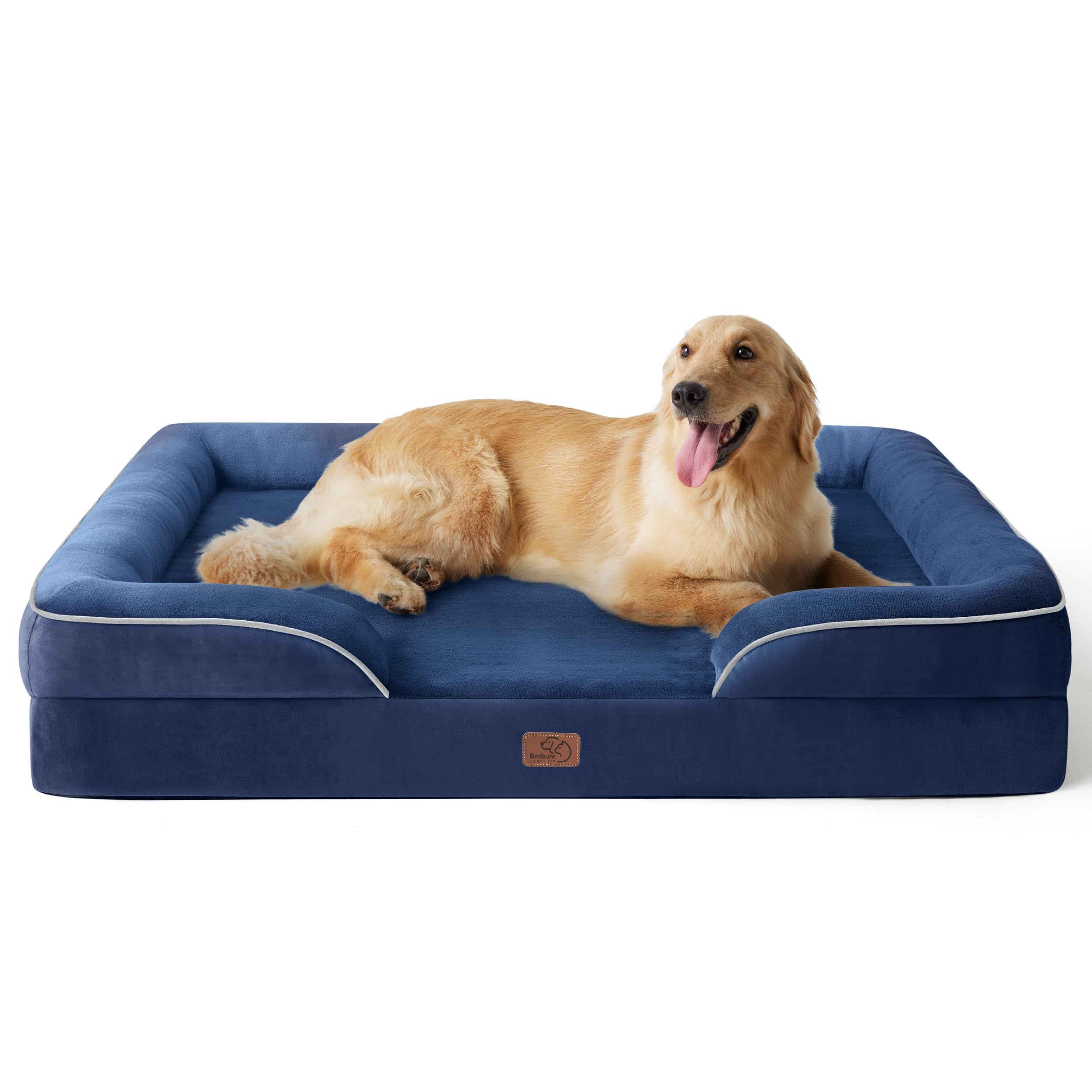 Bedsure Orthopedic Dog Bed - Washable Bolster Dog Cat Sofa Beds, Supportive Foam Pet Couch Bed with Removable Washable Cover, Waterproof Lining and Nonskid Bottom