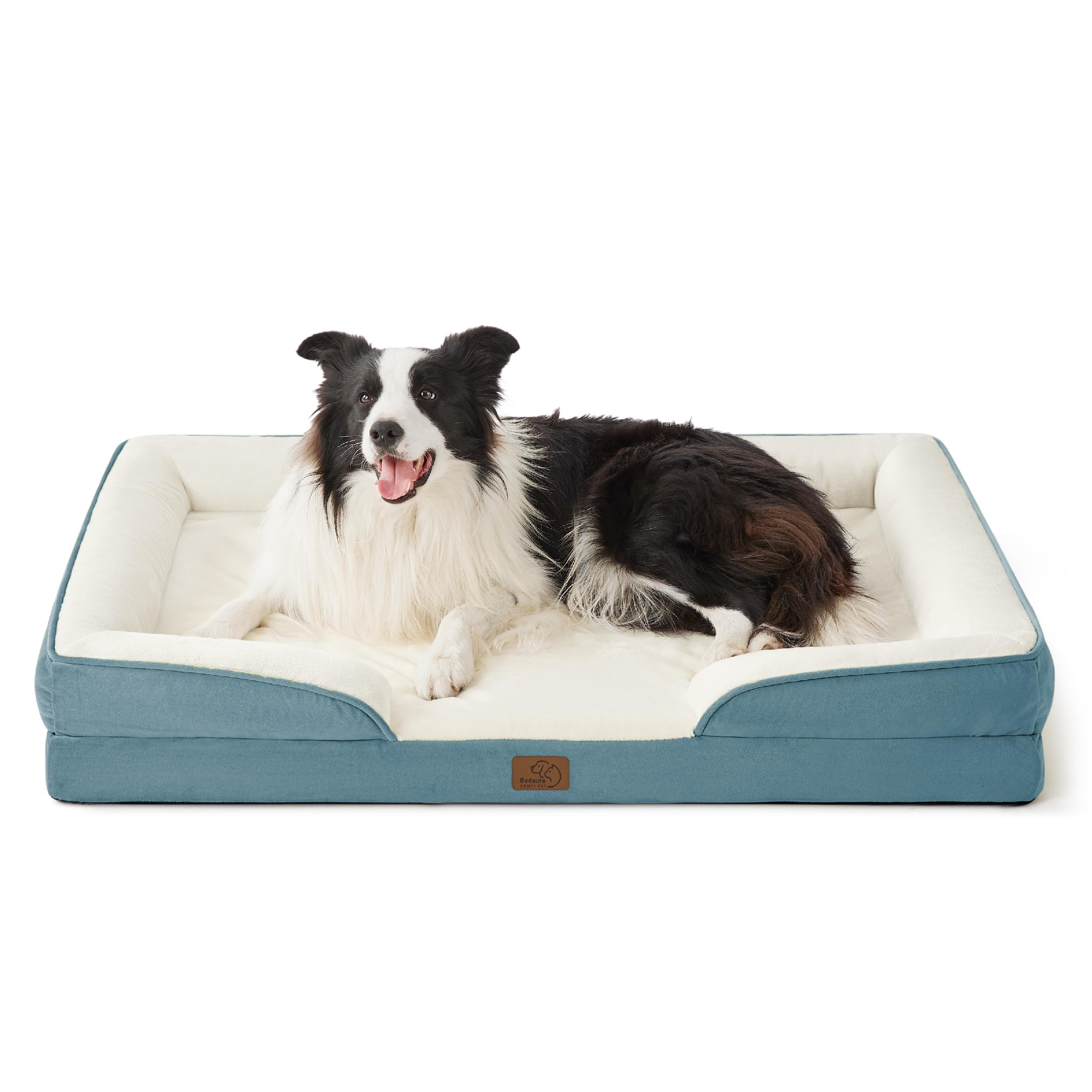 Bedsure Orthopedic Dog Bed - Washable Bolster Dog Cat Sofa Beds, Supportive Foam Pet Couch Bed with Removable Washable Cover, Waterproof Lining and Nonskid Bottom