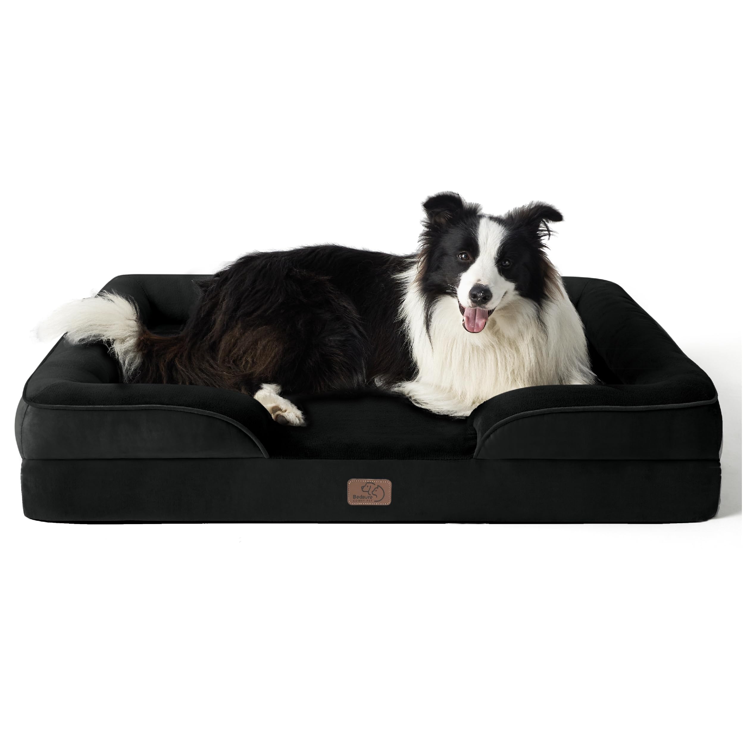 Bedsure Orthopedic Dog Bed - Washable Bolster Dog Cat Sofa Beds, Supportive Foam Pet Couch Bed with Removable Washable Cover, Waterproof Lining and Nonskid Bottom