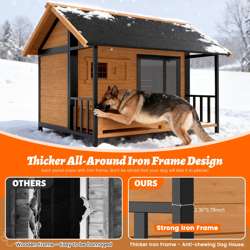 BuddyManor Dog House with Insulated Liner(3BM0005+3BM0004)