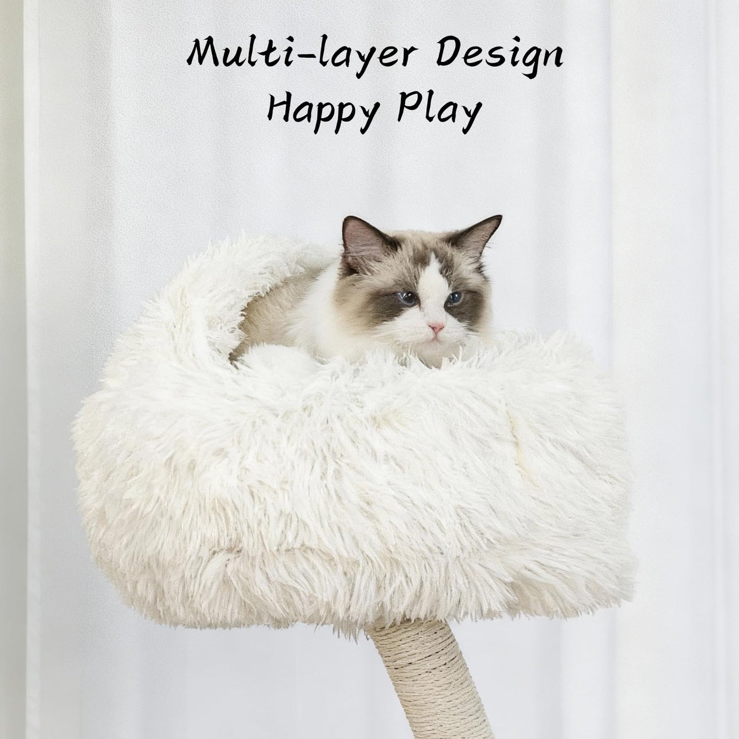 Multi Level Cat Tree Tower Sisal Scratcher Hammock Condo