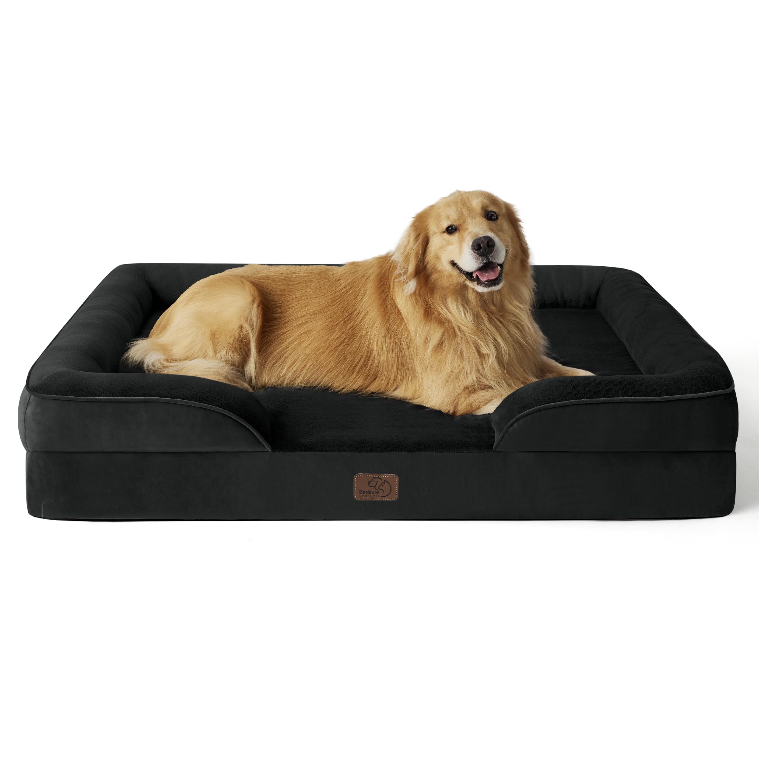 Bedsure Orthopedic Dog Bed - Washable Bolster Dog Cat Sofa Beds, Supportive Foam Pet Couch Bed with Removable Washable Cover, Waterproof Lining and Nonskid Bottom