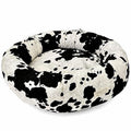 LIONS LEAK Round Dog Bed – Natural Canvas, Removable Washable Cover, Raw Cotton or Latex Fill, Hypoallergenic Non-Toxic, Made in USA