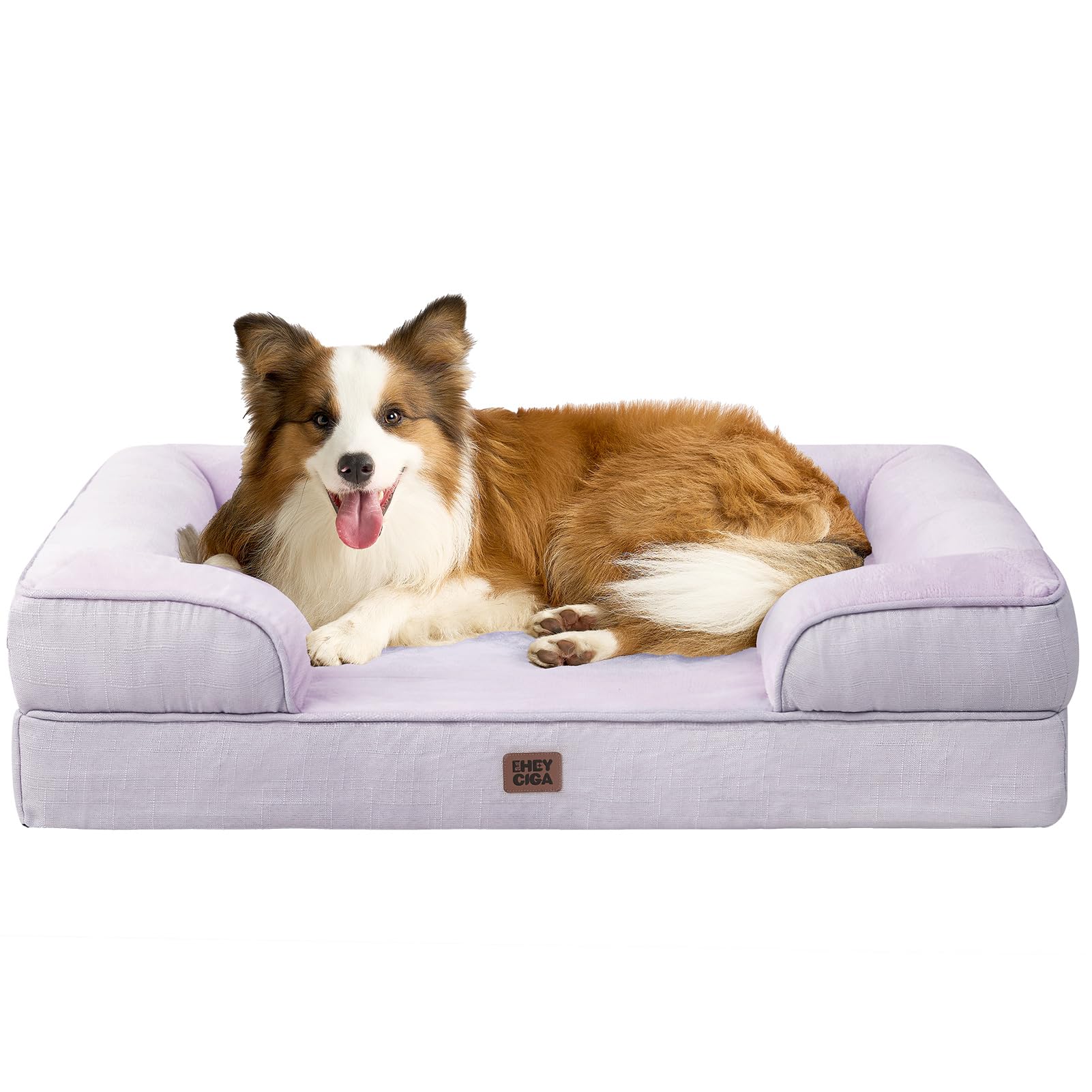 EHEYCIGA Orthopedic Dog Beds for Medium Large Extra Large Dogs, Waterproof Memory Foam XL Dog Bed with Sides, Egg-Crate Foam Couch Bed with Washable Removable Cover