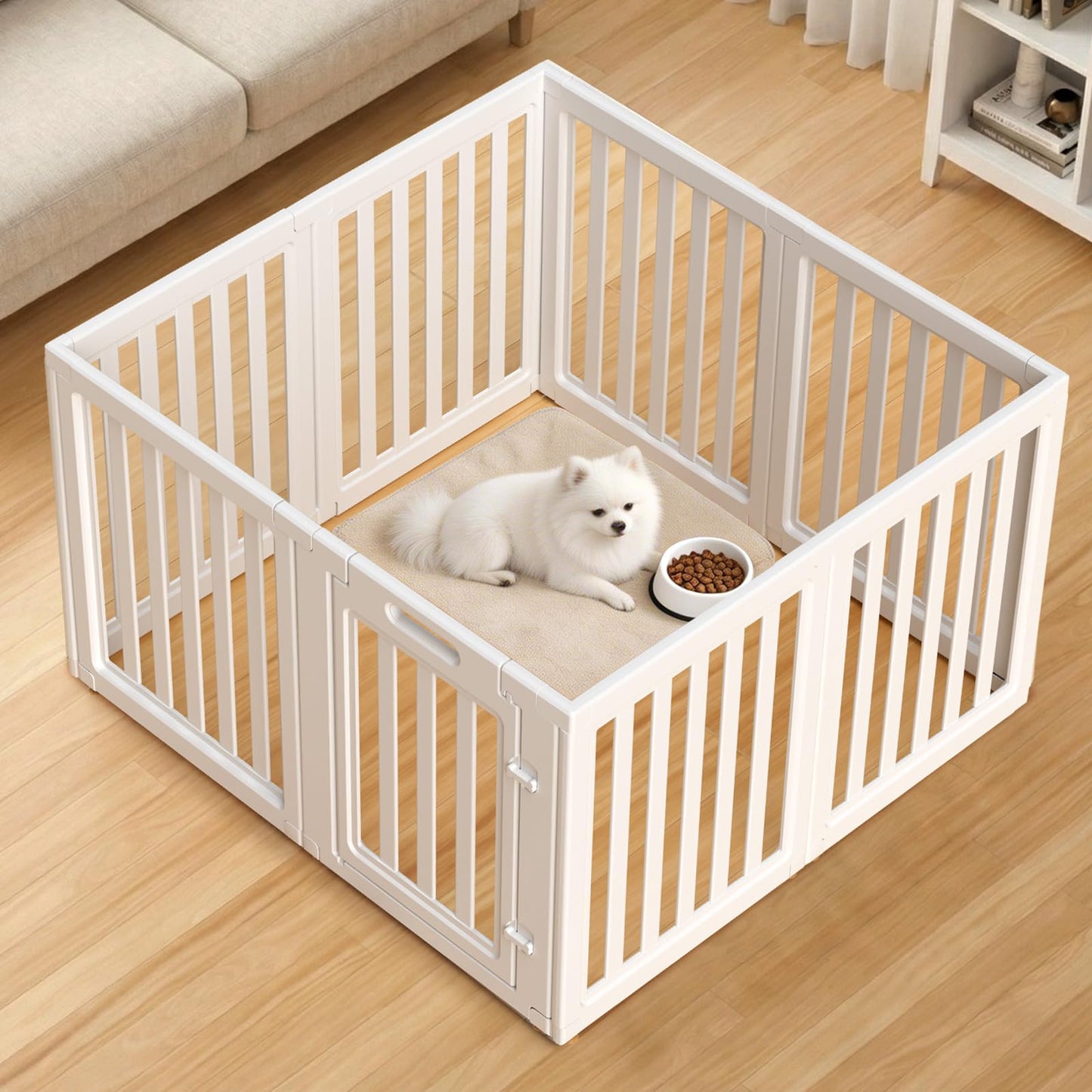Clear Dog Playpen with Door Indoor Outdoor Puppy Pen Easy Clean