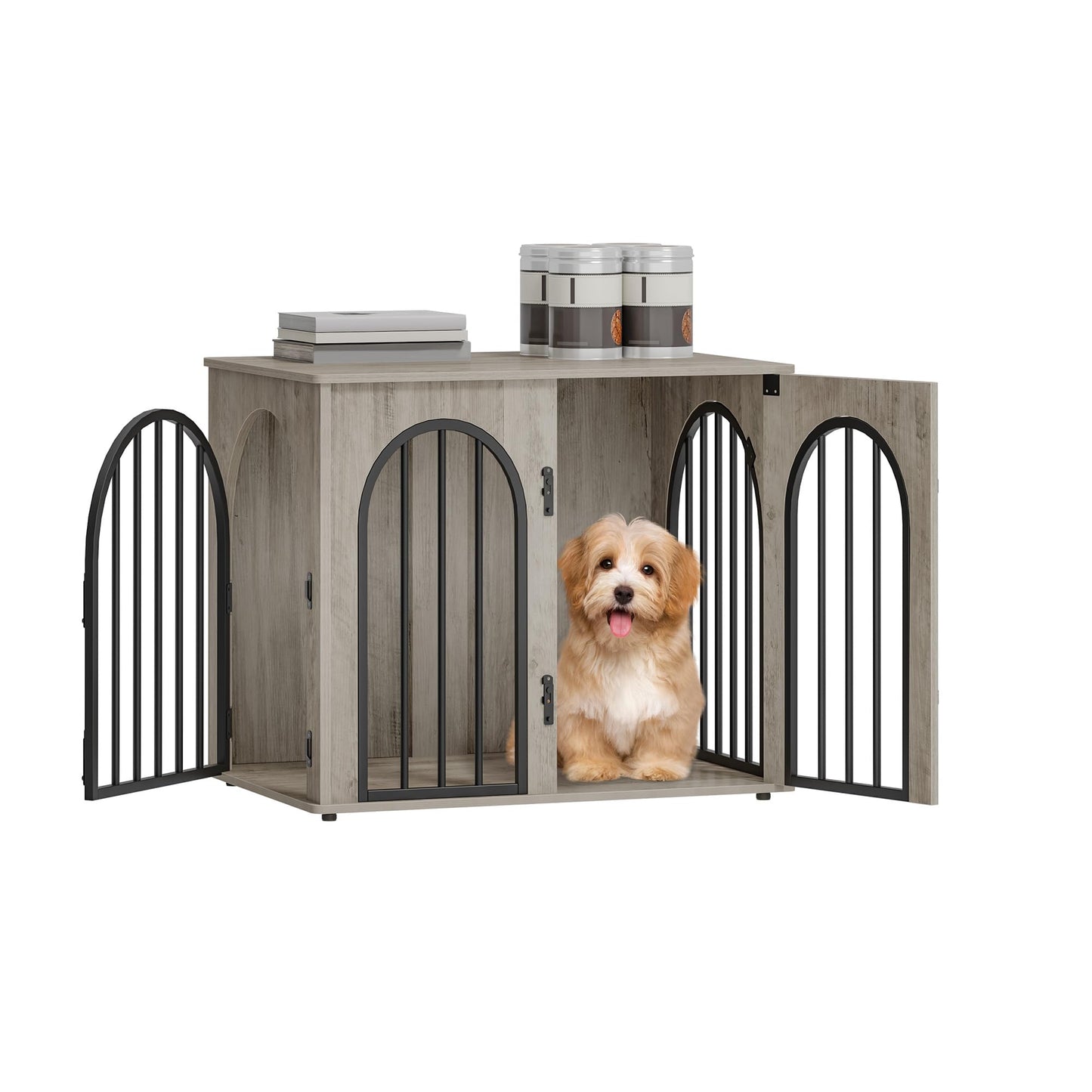 Wooden Dog Crate Furniture Indoor Kennel End Table TV Stand