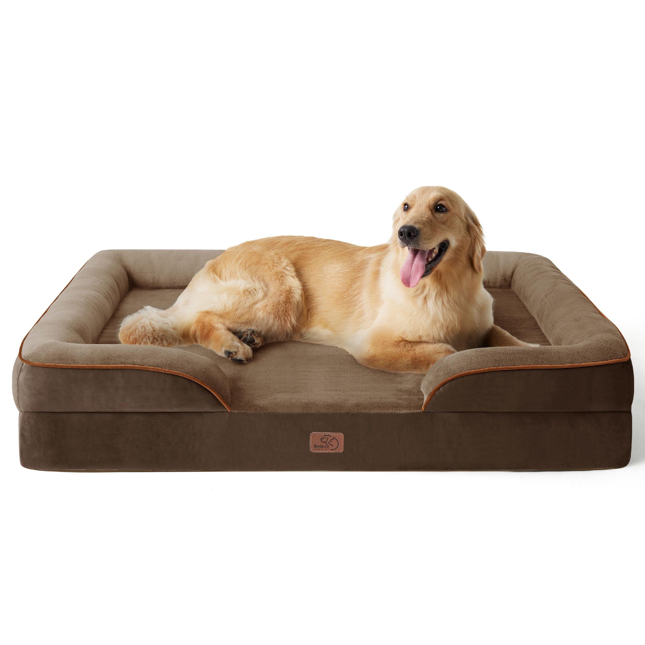 Bedsure Orthopedic Dog Bed - Washable Bolster Dog Cat Sofa Beds, Supportive Foam Pet Couch Bed with Removable Washable Cover, Waterproof Lining and Nonskid Bottom