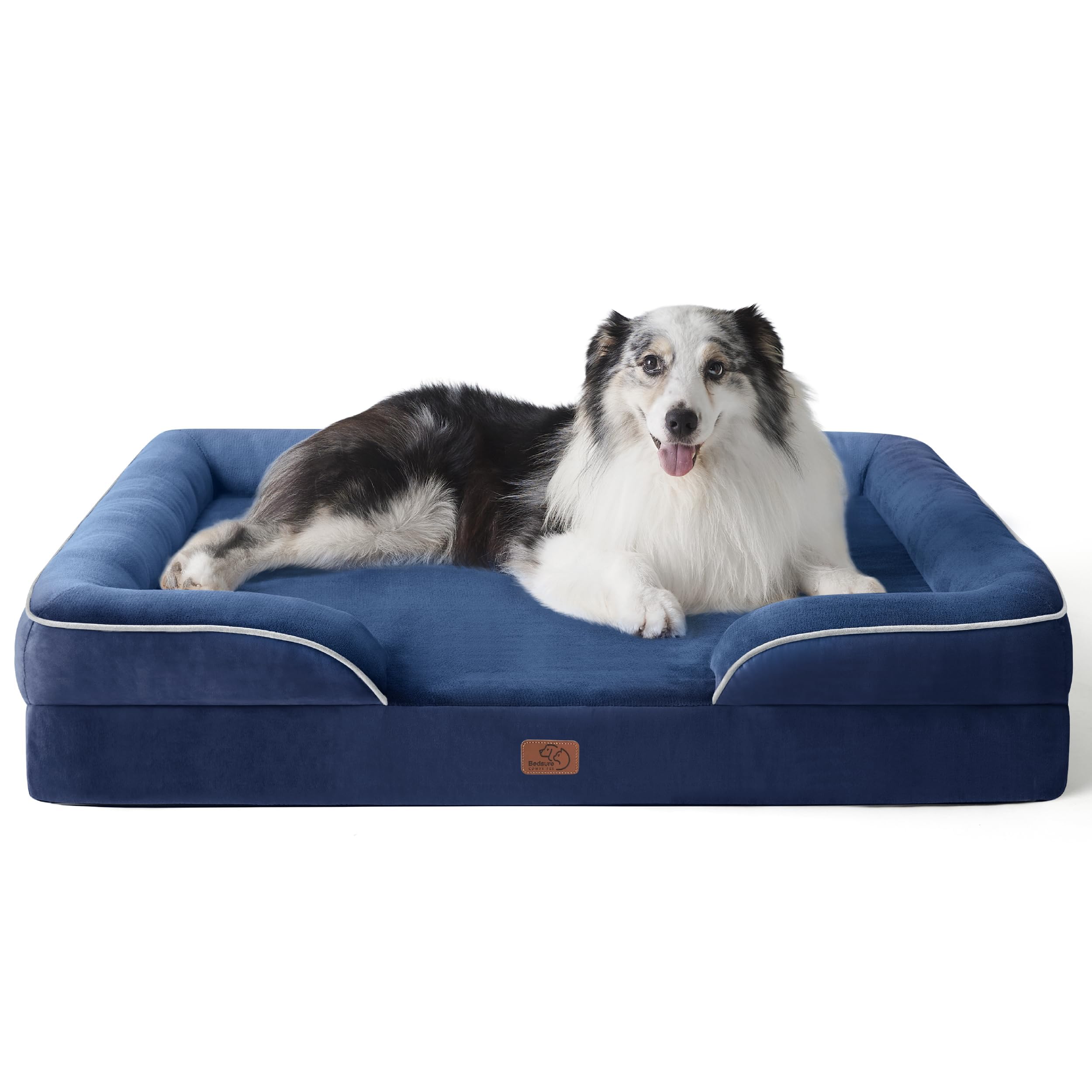 Bedsure Orthopedic Dog Bed - Washable Bolster Dog Cat Sofa Beds, Supportive Foam Pet Couch Bed with Removable Washable Cover, Waterproof Lining and Nonskid Bottom