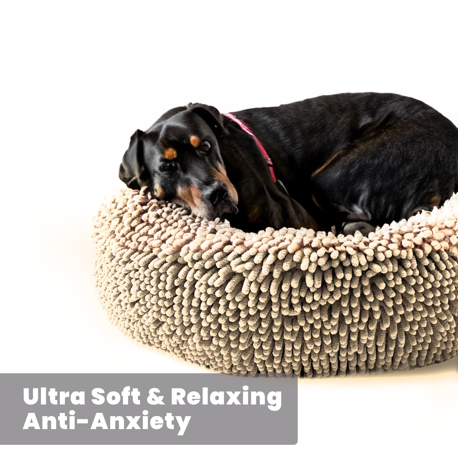Muddy Mat® Cloud K-9 Bed for Dogs & Cats, Soft & Relaxing Donut Dog Bed, Chenille Material, Removable Cover, Washable & Dryer Safe