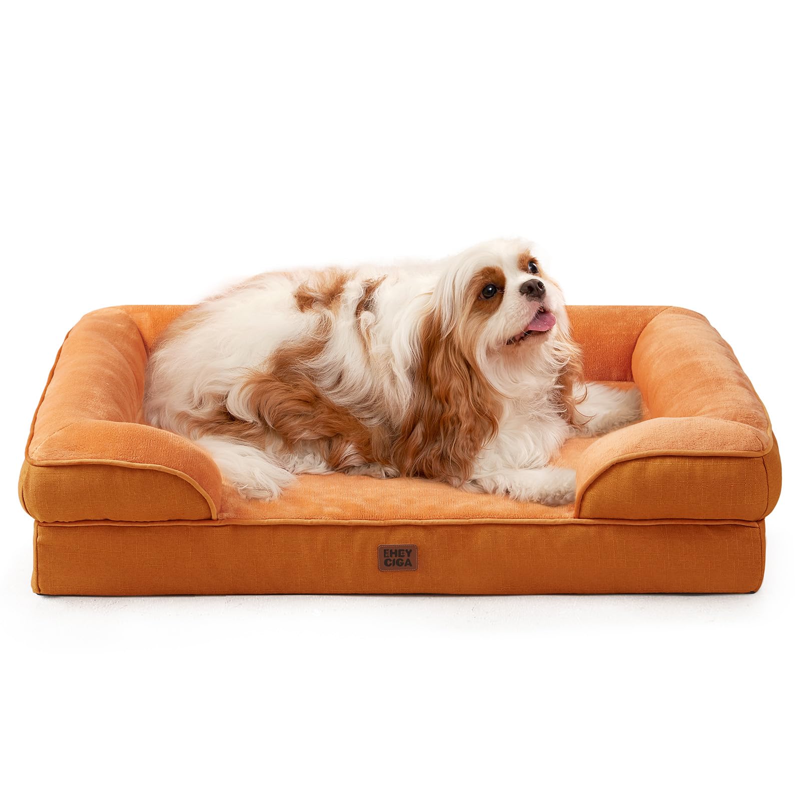 EHEYCIGA Orthopedic Dog Beds for Medium Large Extra Large Dogs, Waterproof Memory Foam XL Dog Bed with Sides, Egg-Crate Foam Couch Bed with Washable Removable Cover
