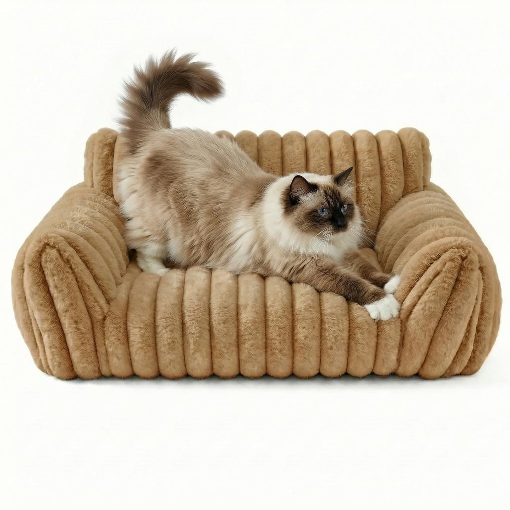 Norvianic Cat Couch Bed for Small Cats & Indoor Cats, Square Cat Bed and Pet Sofa for Small/Medium Dogs - Removable Washable Dog Bed Cover