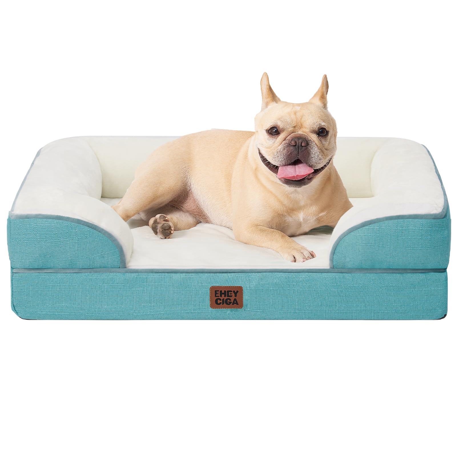 EHEYCIGA Orthopedic Dog Beds for Medium Large Extra Large Dogs, Waterproof Memory Foam XL Dog Bed with Sides, Egg-Crate Foam Couch Bed with Washable Removable Cover