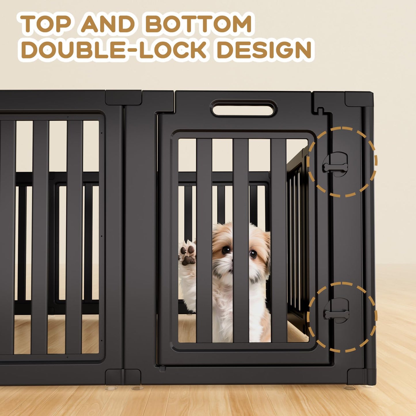 Clear Dog Playpen with Door Indoor Outdoor Puppy Pen Easy Clean