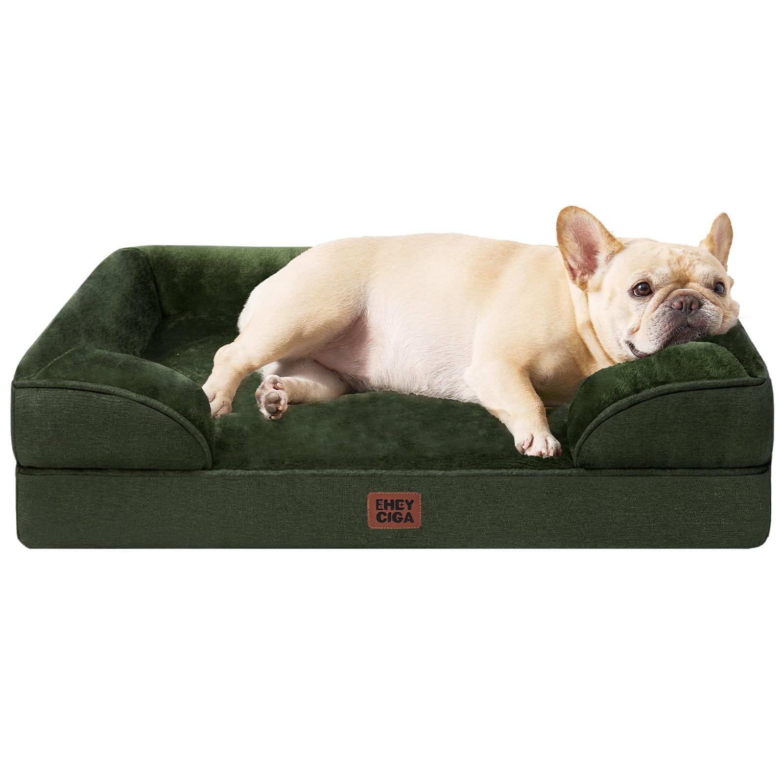 EHEYCIGA Orthopedic Dog Beds for Medium Large Extra Large Dogs, Waterproof Memory Foam XL Dog Bed with Sides, Egg-Crate Foam Couch Bed with Washable Removable Cover