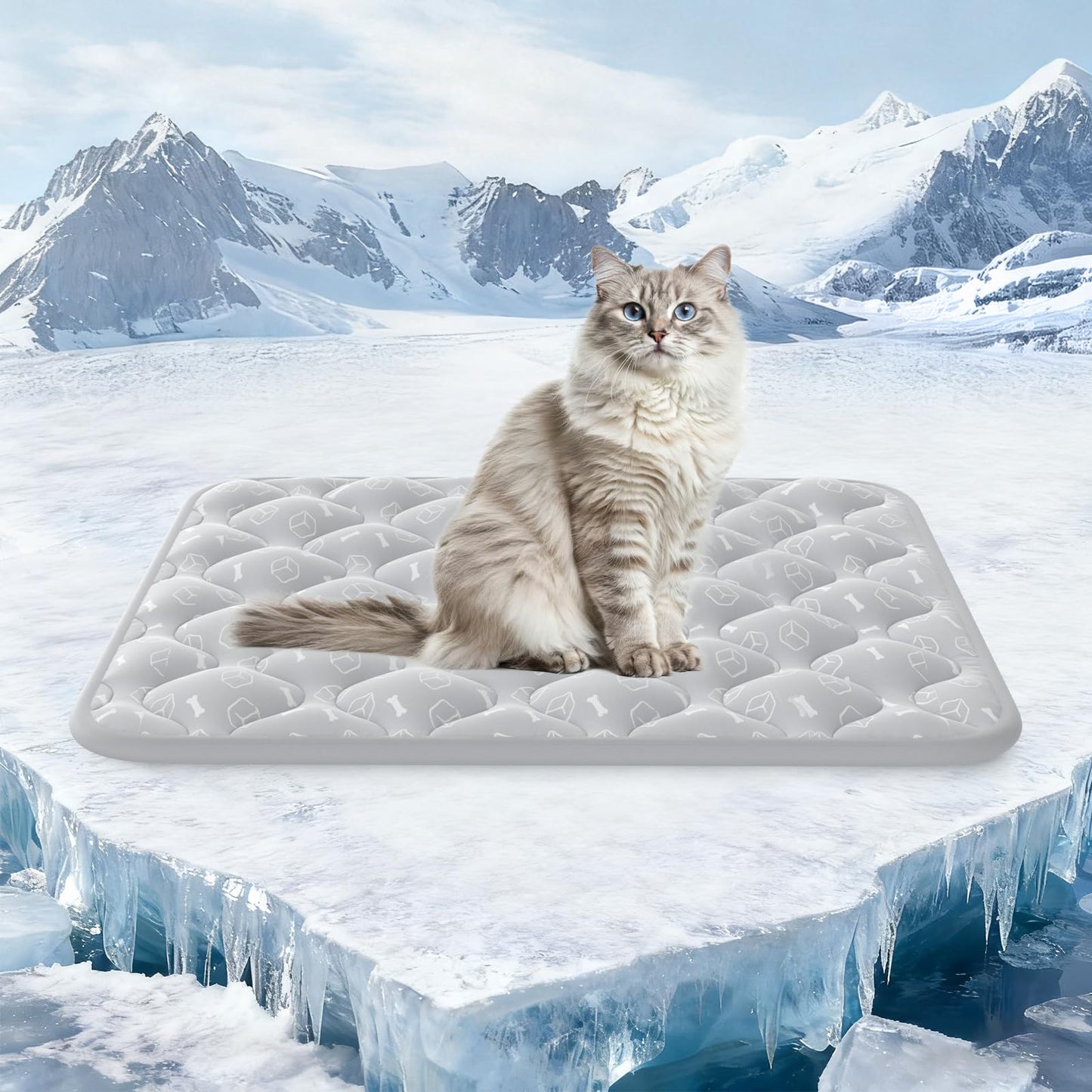 Cooling Dog Mat Arc-Chill Breathable Crate Pad Blue Green