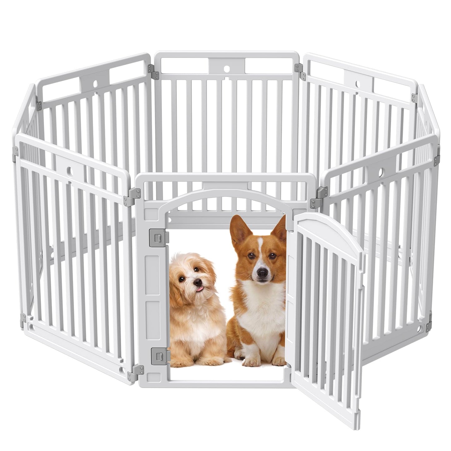 Foldable 6 Panel Dog Playpen Indoor Outdoor Puppy Pen Door