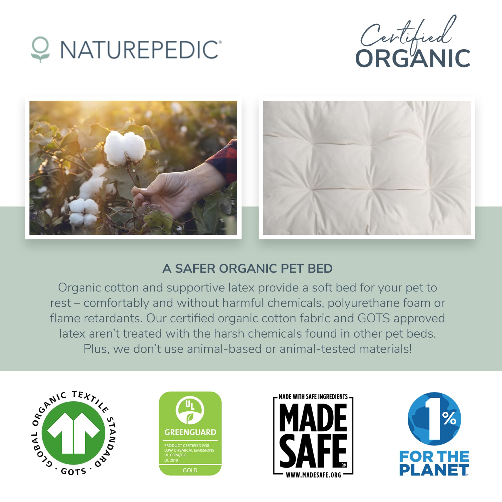 Naturepedic Organic Pet Bed & Pet Bed Cover - Parent