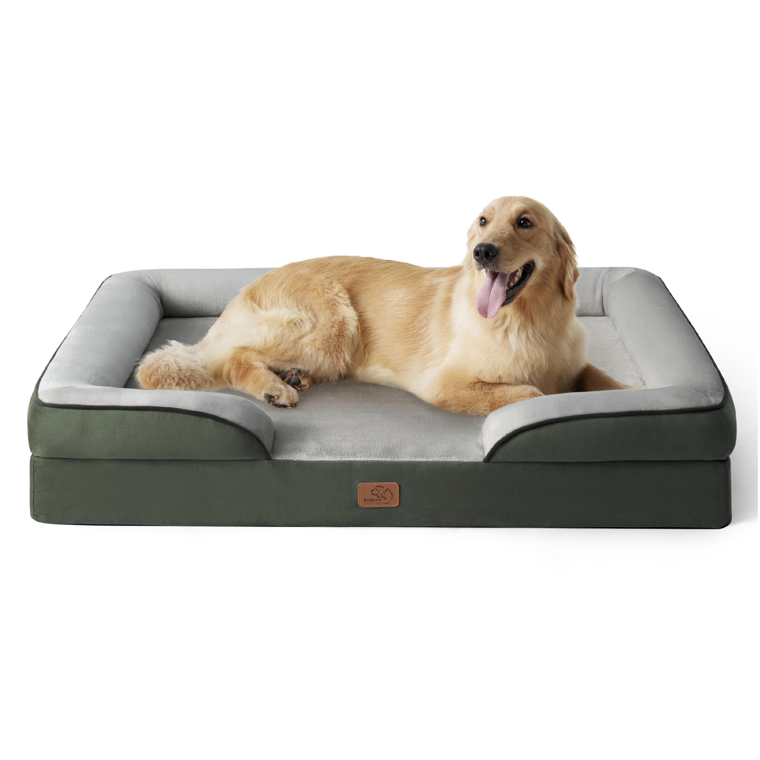 Bedsure Orthopedic Dog Bed - Washable Bolster Dog Cat Sofa Beds, Supportive Foam Pet Couch Bed with Removable Washable Cover, Waterproof Lining and Nonskid Bottom