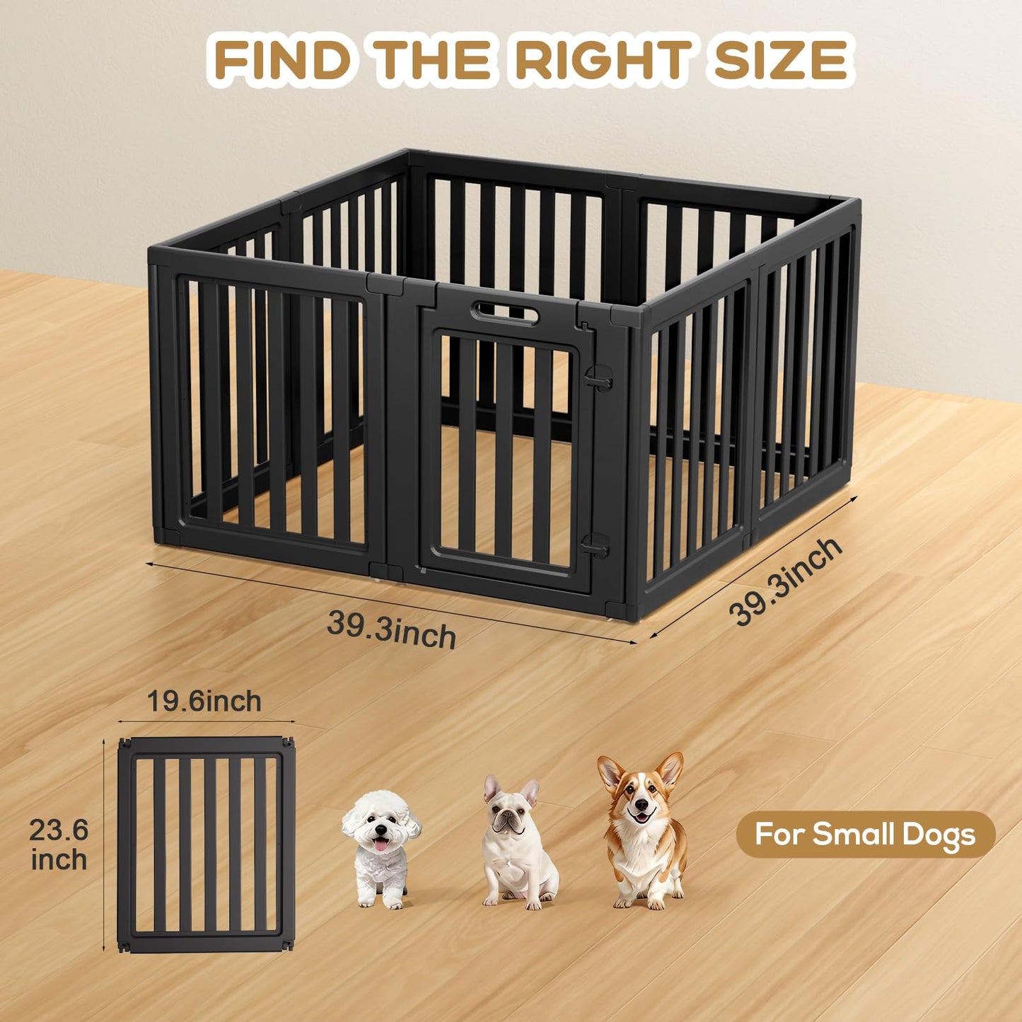 Clear Dog Playpen with Door Indoor Outdoor Puppy Pen Easy Clean