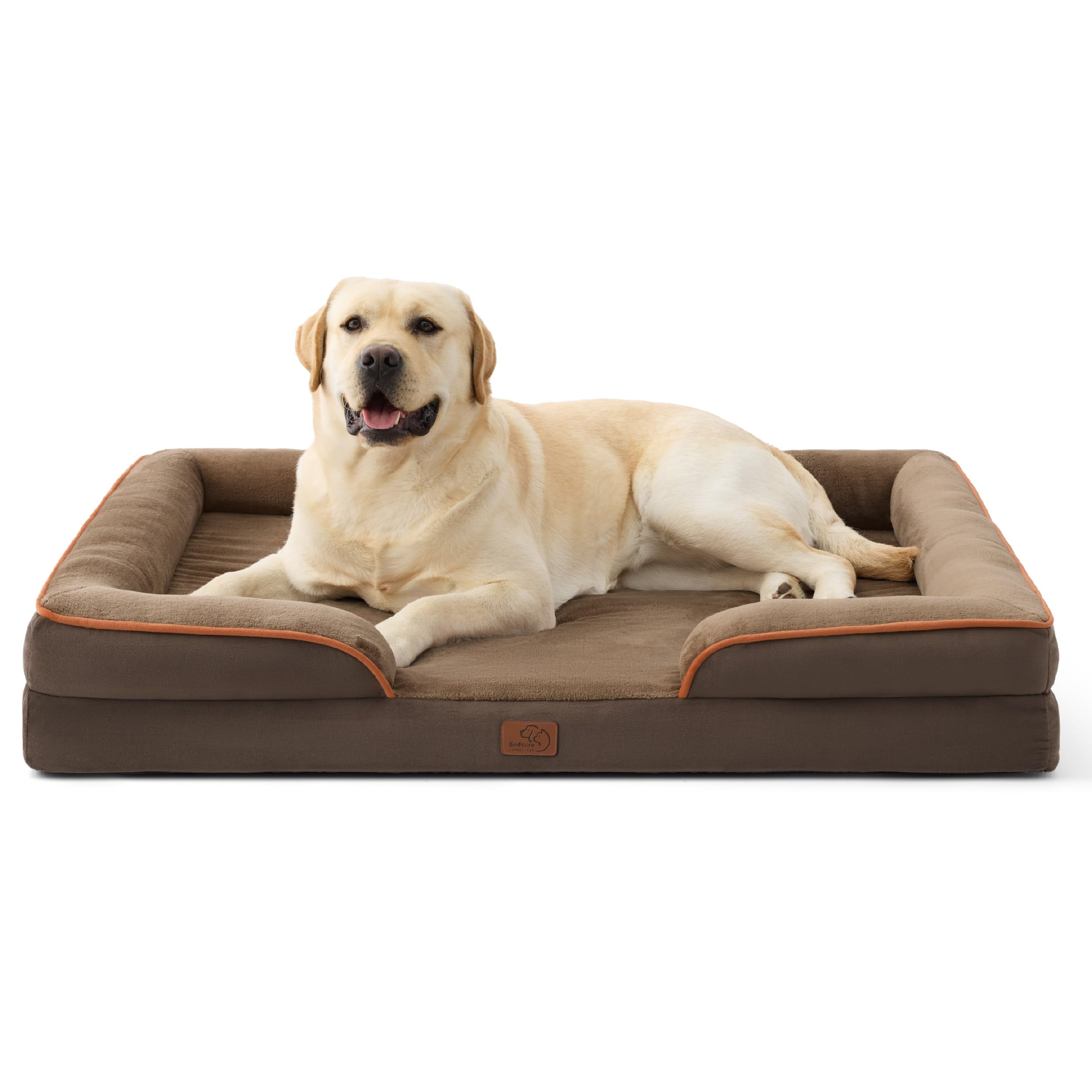 Bedsure Orthopedic Dog Bed - Washable Bolster Dog Cat Sofa Beds, Supportive Foam Pet Couch Bed with Removable Washable Cover, Waterproof Lining and Nonskid Bottom
