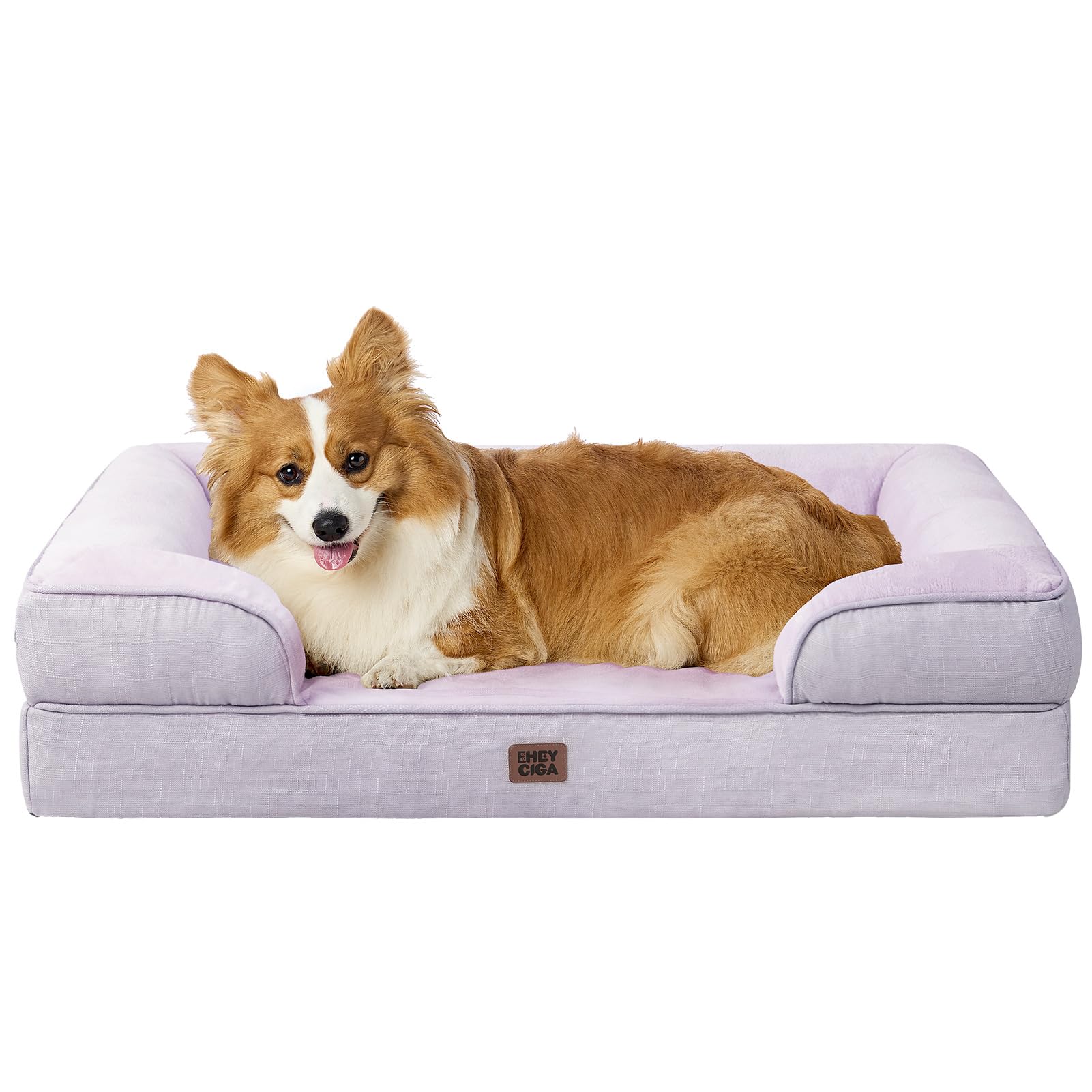 EHEYCIGA Orthopedic Dog Beds for Medium Large Extra Large Dogs, Waterproof Memory Foam XL Dog Bed with Sides, Egg-Crate Foam Couch Bed with Washable Removable Cover