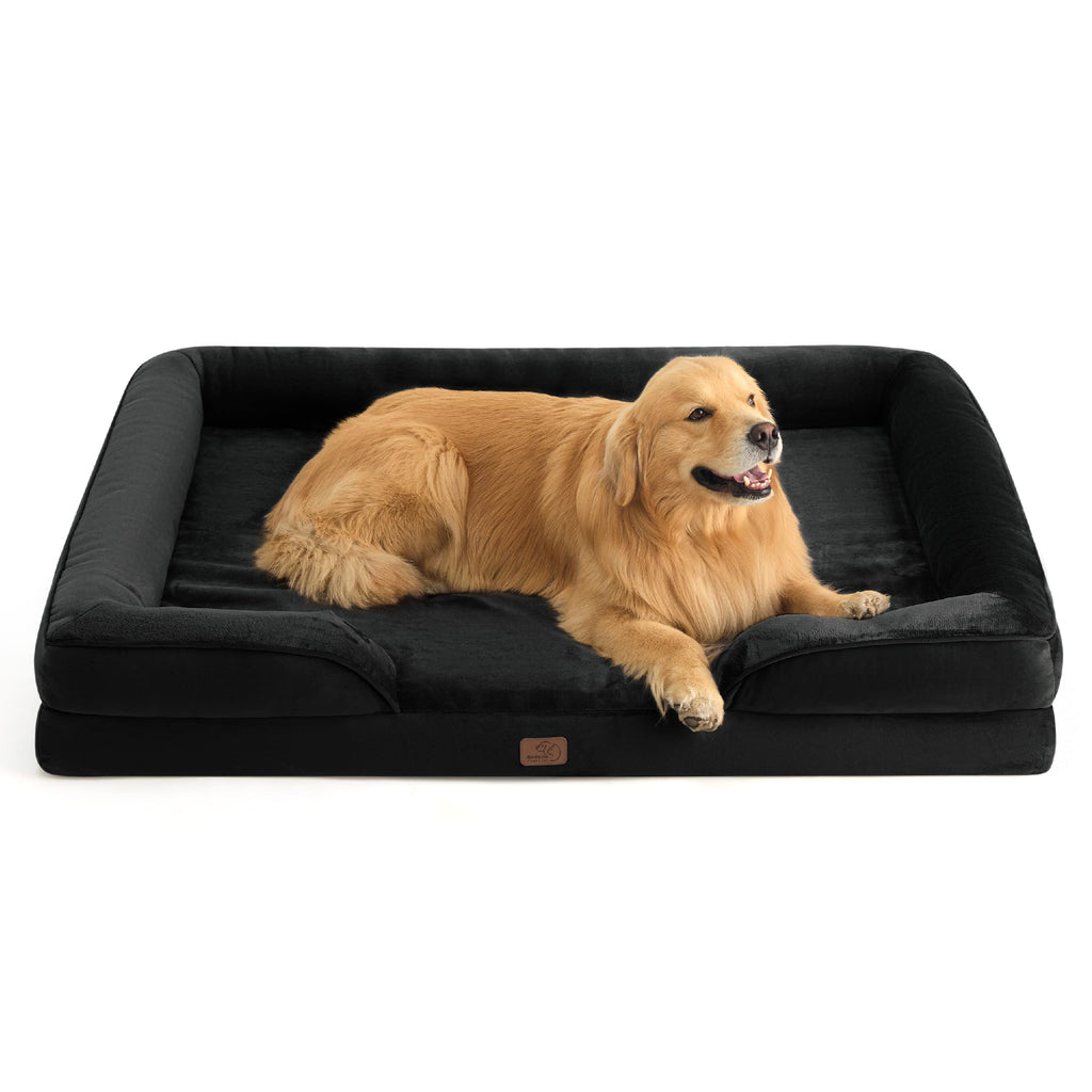 Bedsure Orthopedic Dog Bed - Washable Bolster Dog Cat Sofa Beds, Supportive Foam Pet Couch Bed with Removable Washable Cover, Waterproof Lining and Nonskid Bottom