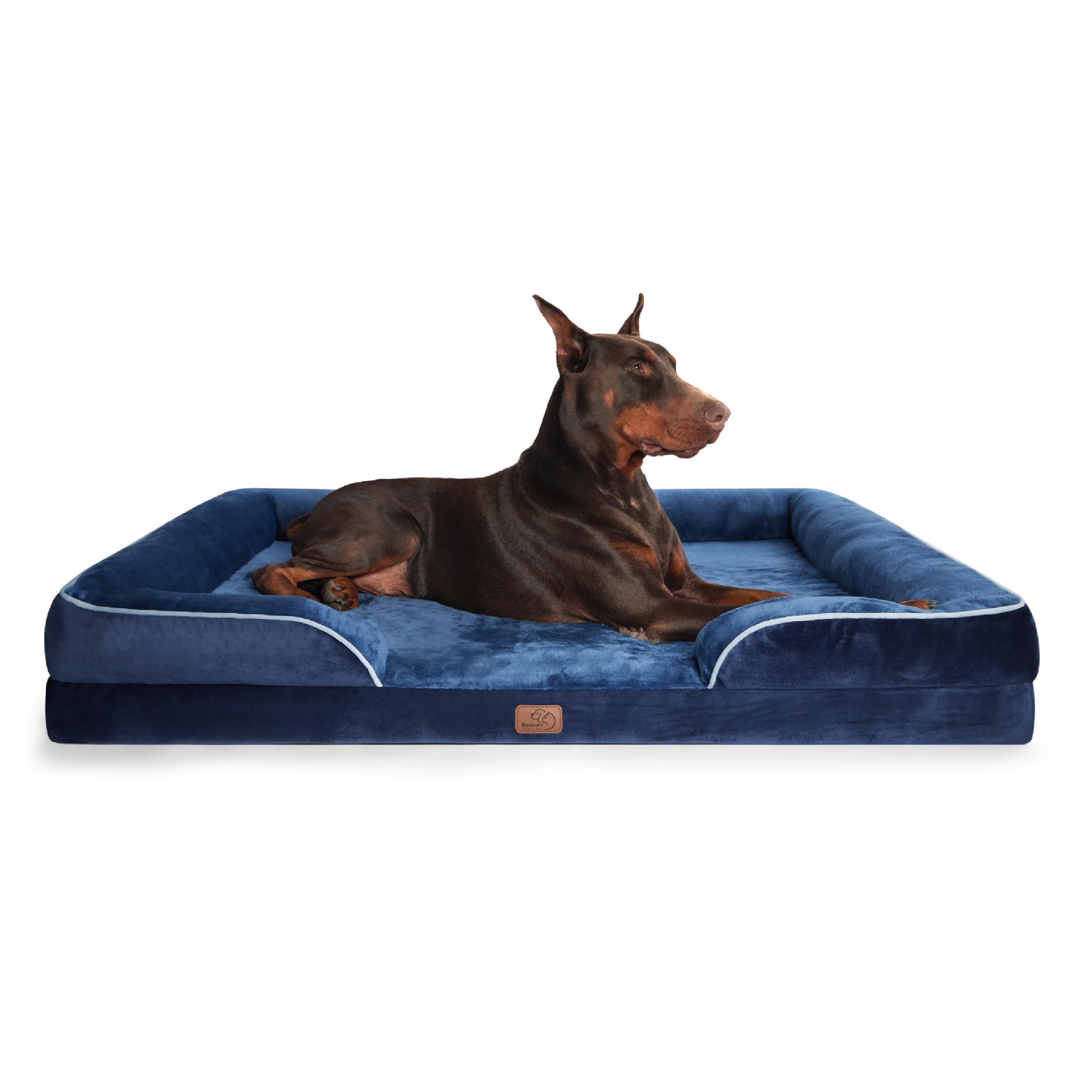 Bedsure Orthopedic Dog Bed - Washable Bolster Dog Cat Sofa Beds, Supportive Foam Pet Couch Bed with Removable Washable Cover, Waterproof Lining and Nonskid Bottom