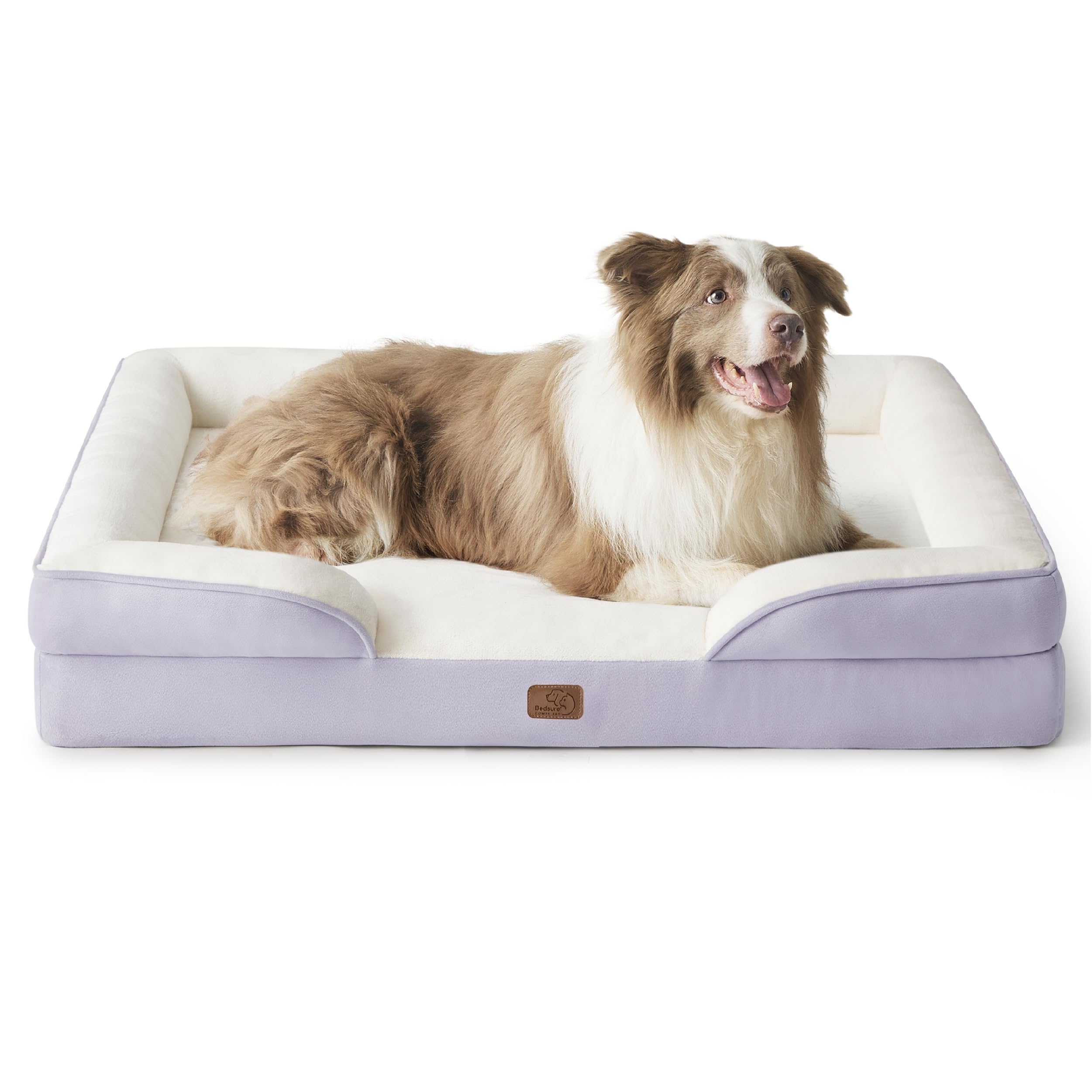 Bedsure Orthopedic Dog Bed - Washable Bolster Dog Cat Sofa Beds, Supportive Foam Pet Couch Bed with Removable Washable Cover, Waterproof Lining and Nonskid Bottom