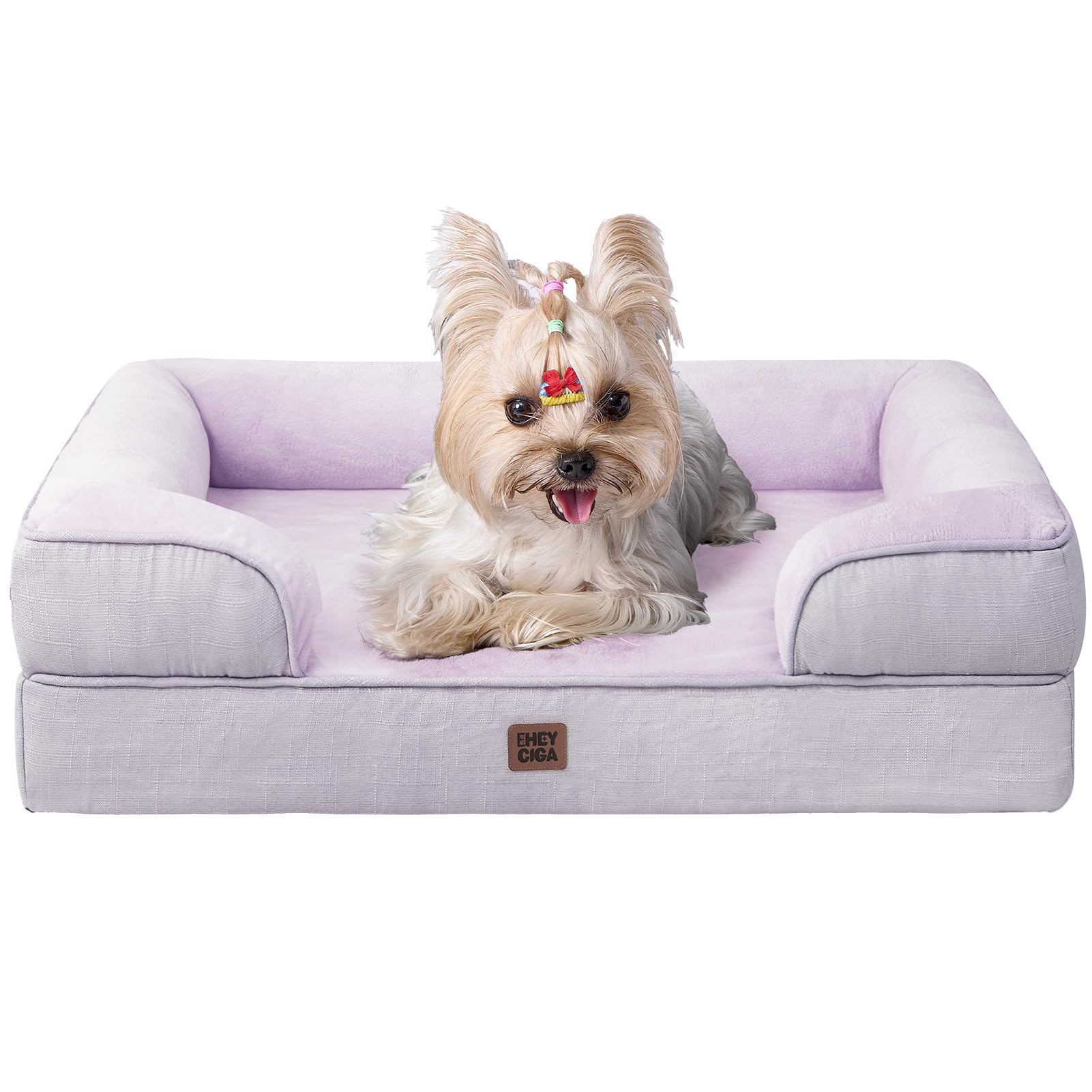 EHEYCIGA Orthopedic Dog Beds for Medium Large Extra Large Dogs, Waterproof Memory Foam XL Dog Bed with Sides, Egg-Crate Foam Couch Bed with Washable Removable Cover