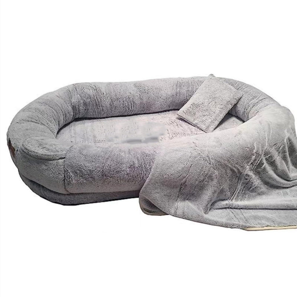 CUIYMXSC Human Dog Bed, Orthopaedic Dog Bed Outdoor Dog Bed, Pet Beds for Dogs, Human Dog Bed for People Adults Extra Large Human Sized Dog Bed (Grey L)