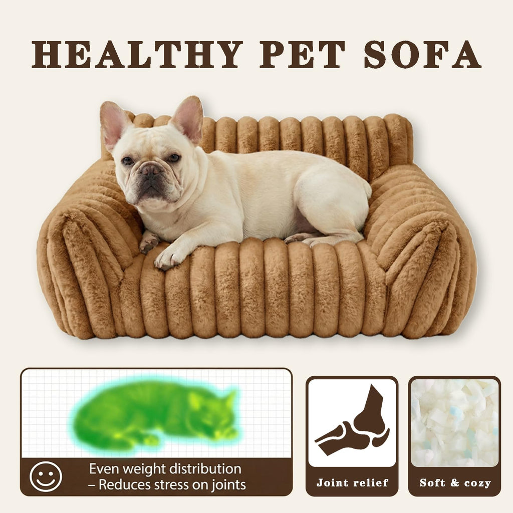 Norvianic Cat Couch Bed for Small Cats & Indoor Cats, Square Cat Bed and Pet Sofa for Small/Medium Dogs - Removable Washable Dog Bed Cover