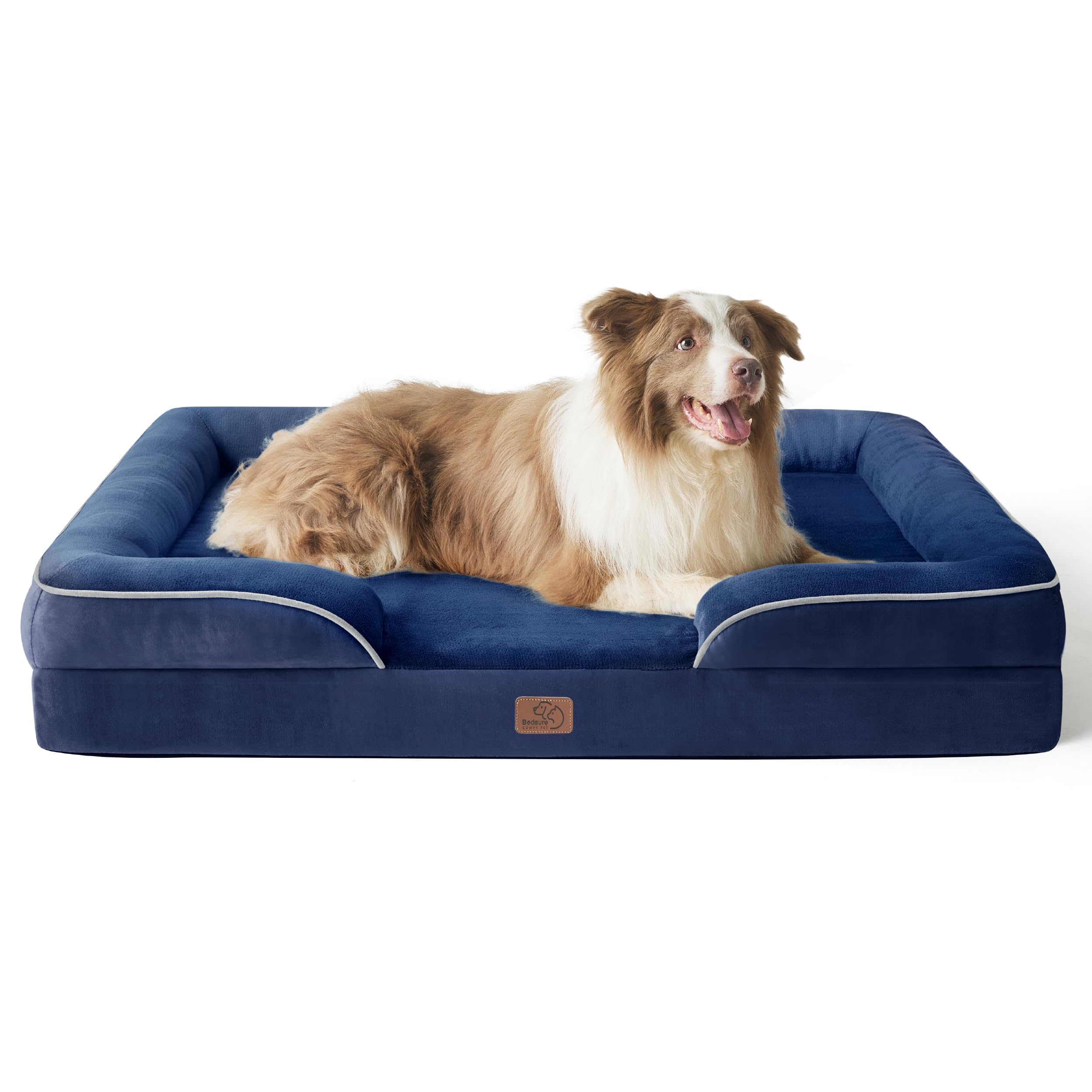 Bedsure Orthopedic Dog Bed - Washable Bolster Dog Cat Sofa Beds, Supportive Foam Pet Couch Bed with Removable Washable Cover, Waterproof Lining and Nonskid Bottom