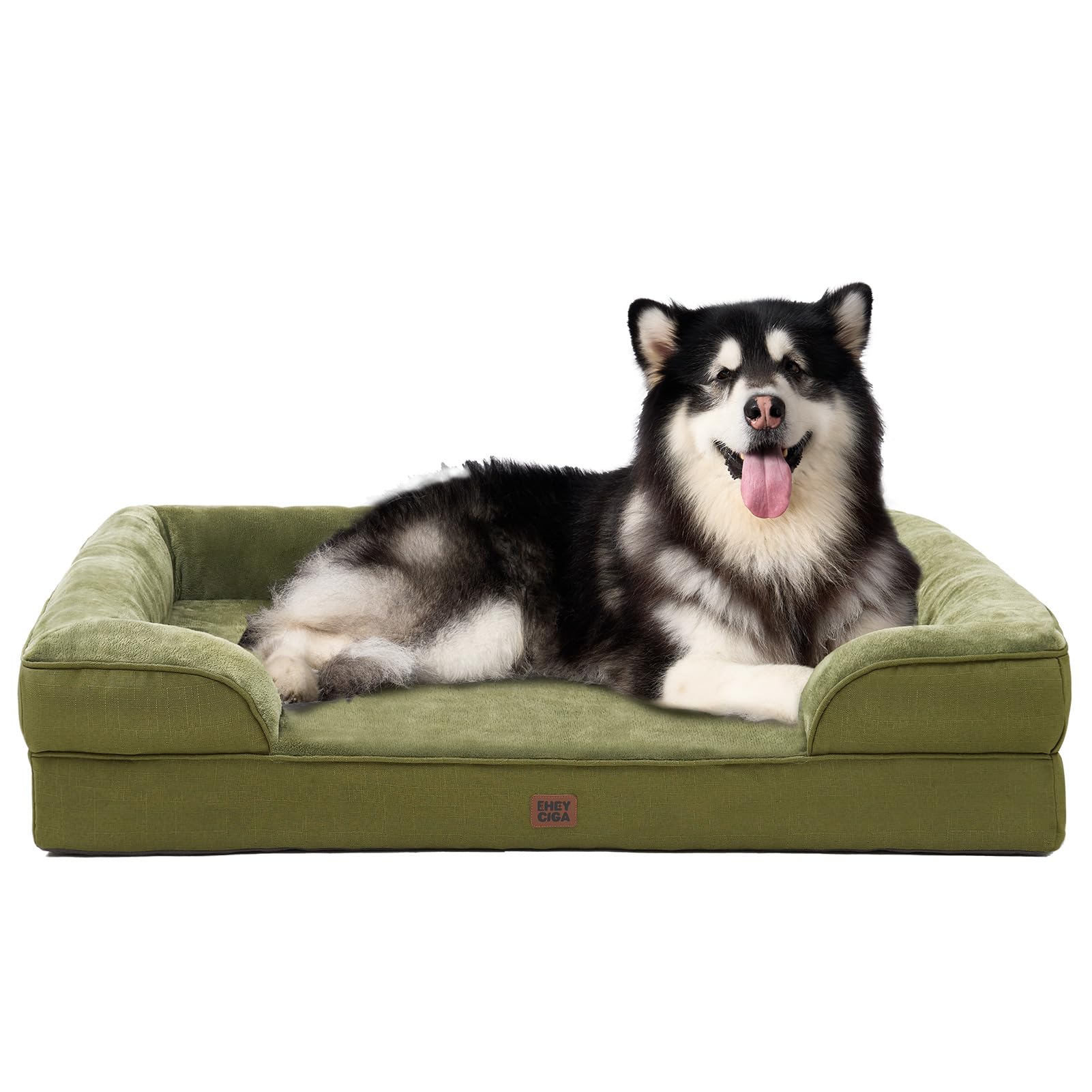 EHEYCIGA Orthopedic Dog Beds for Medium Large Extra Large Dogs, Waterproof Memory Foam XL Dog Bed with Sides, Egg-Crate Foam Couch Bed with Washable Removable Cover