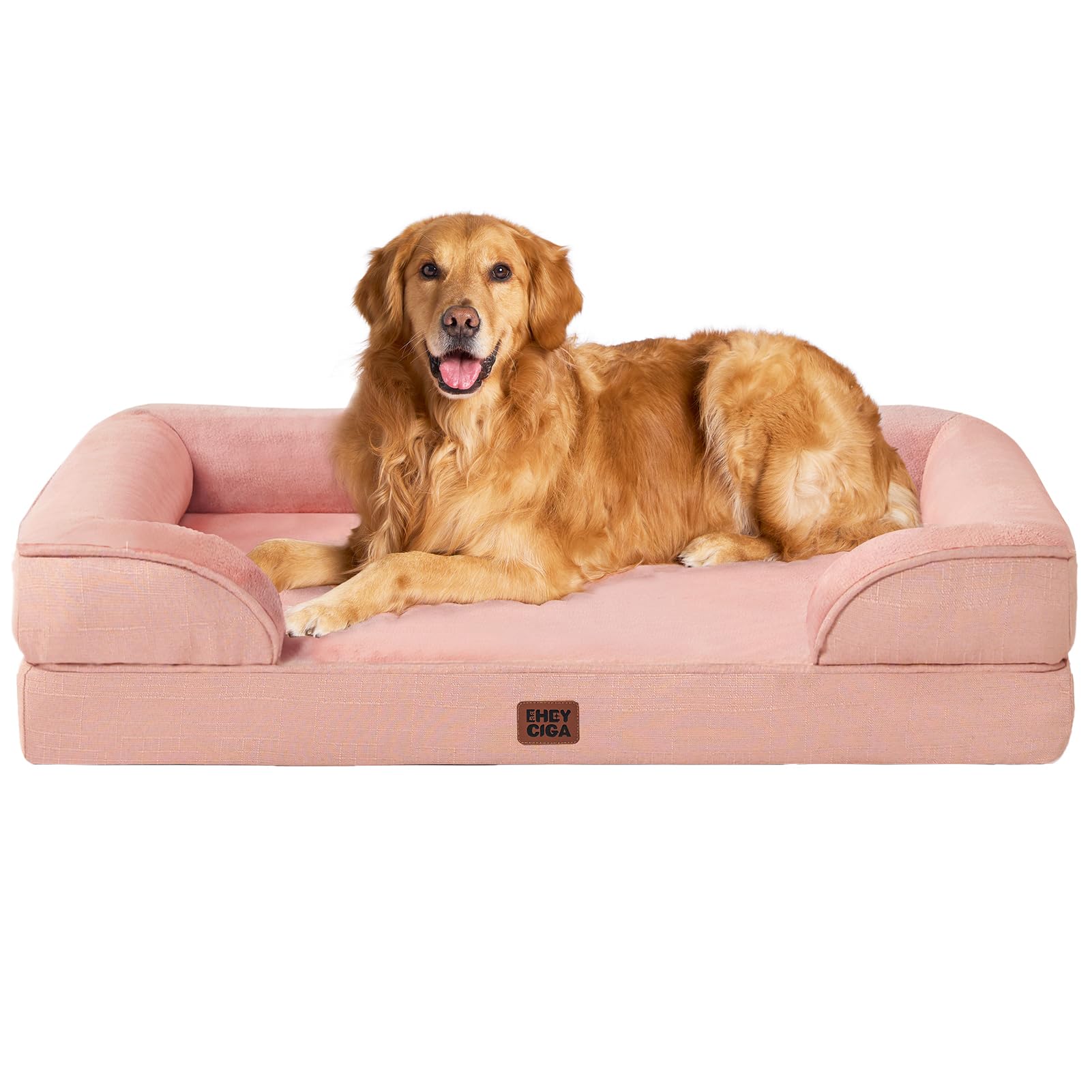 EHEYCIGA Orthopedic Dog Beds for Medium Large Extra Large Dogs, Waterproof Memory Foam XL Dog Bed with Sides, Egg-Crate Foam Couch Bed with Washable Removable Cover