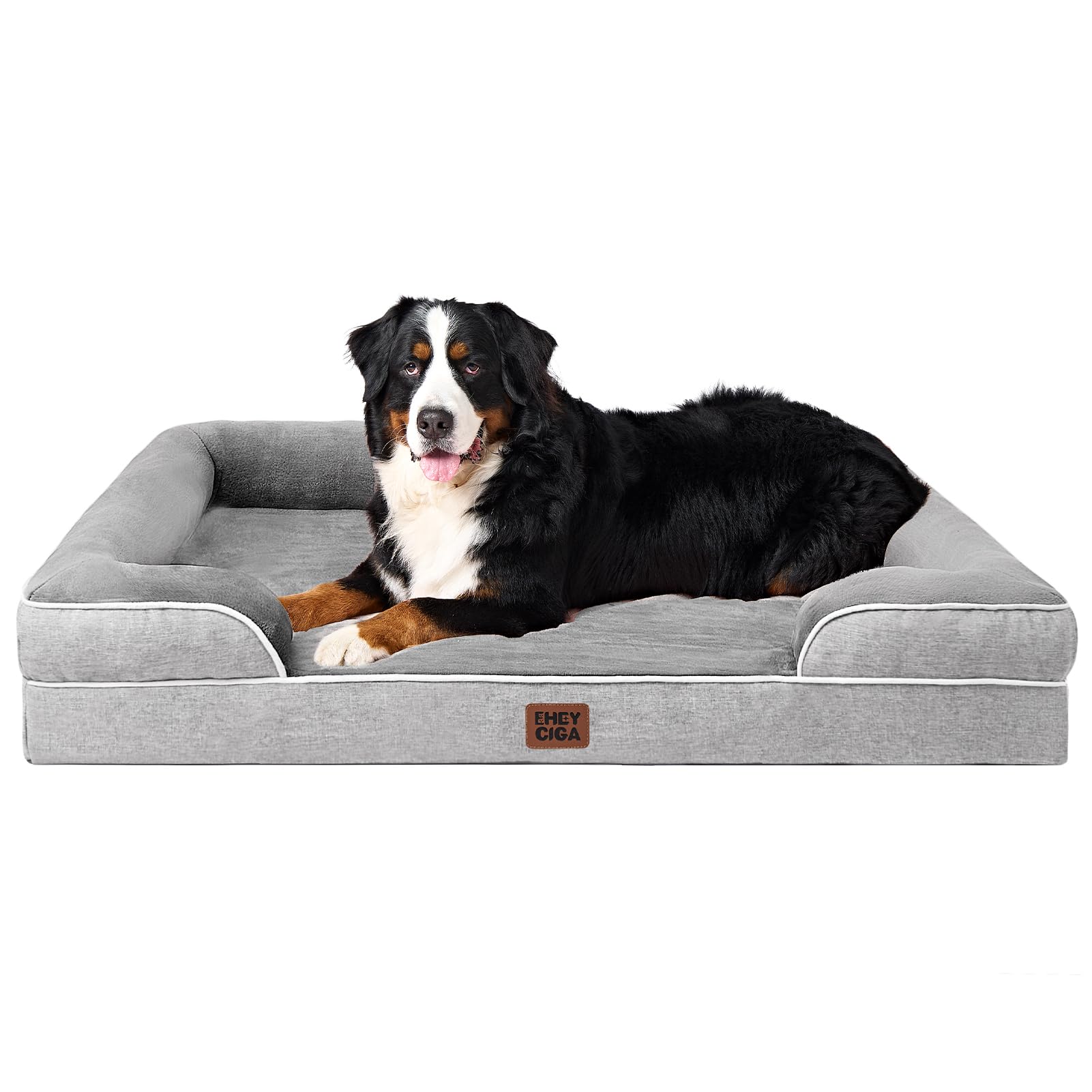 EHEYCIGA Orthopedic Dog Beds for Medium Large Extra Large Dogs, Waterproof Memory Foam XL Dog Bed with Sides, Egg-Crate Foam Couch Bed with Washable Removable Cover