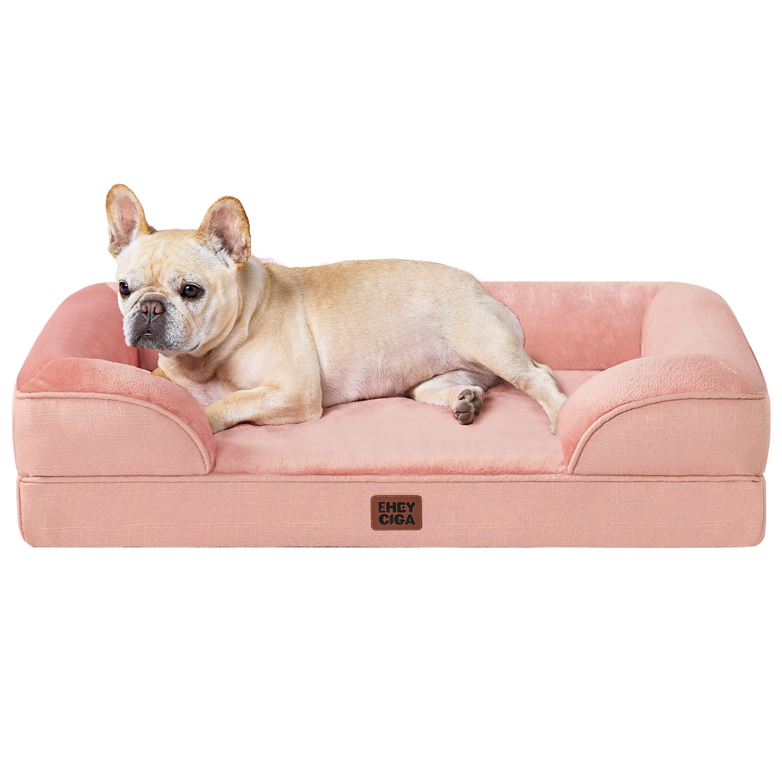 EHEYCIGA Orthopedic Dog Beds for Medium Large Extra Large Dogs, Waterproof Memory Foam XL Dog Bed with Sides, Egg-Crate Foam Couch Bed with Washable Removable Cover