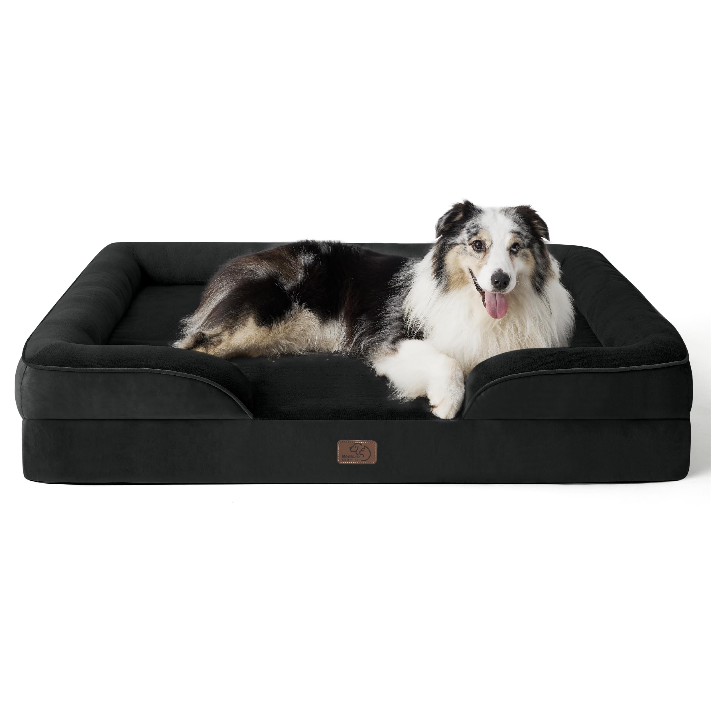 Bedsure Orthopedic Dog Bed - Washable Bolster Dog Cat Sofa Beds, Supportive Foam Pet Couch Bed with Removable Washable Cover, Waterproof Lining and Nonskid Bottom