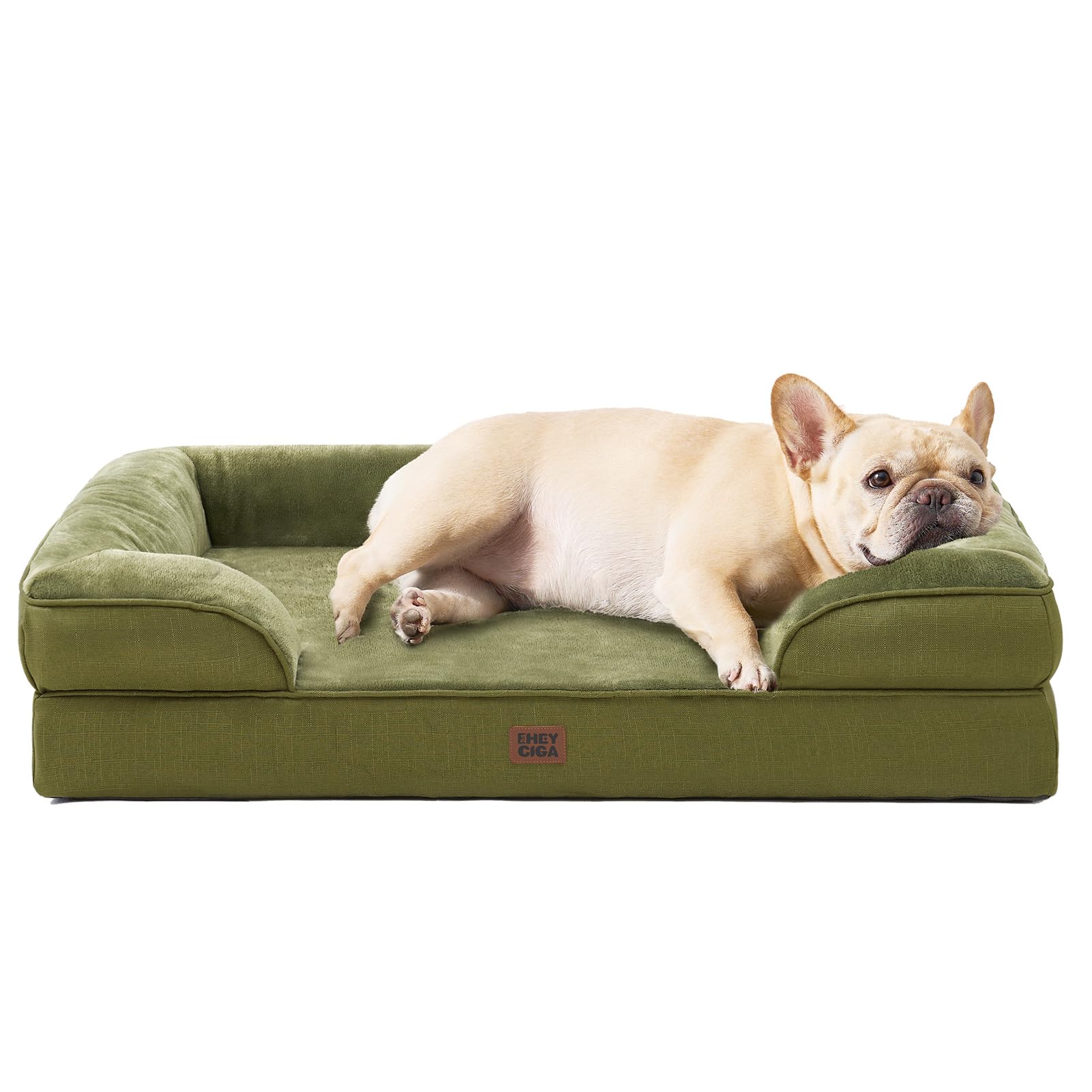 EHEYCIGA Orthopedic Dog Beds for Medium Large Extra Large Dogs, Waterproof Memory Foam XL Dog Bed with Sides, Egg-Crate Foam Couch Bed with Washable Removable Cover