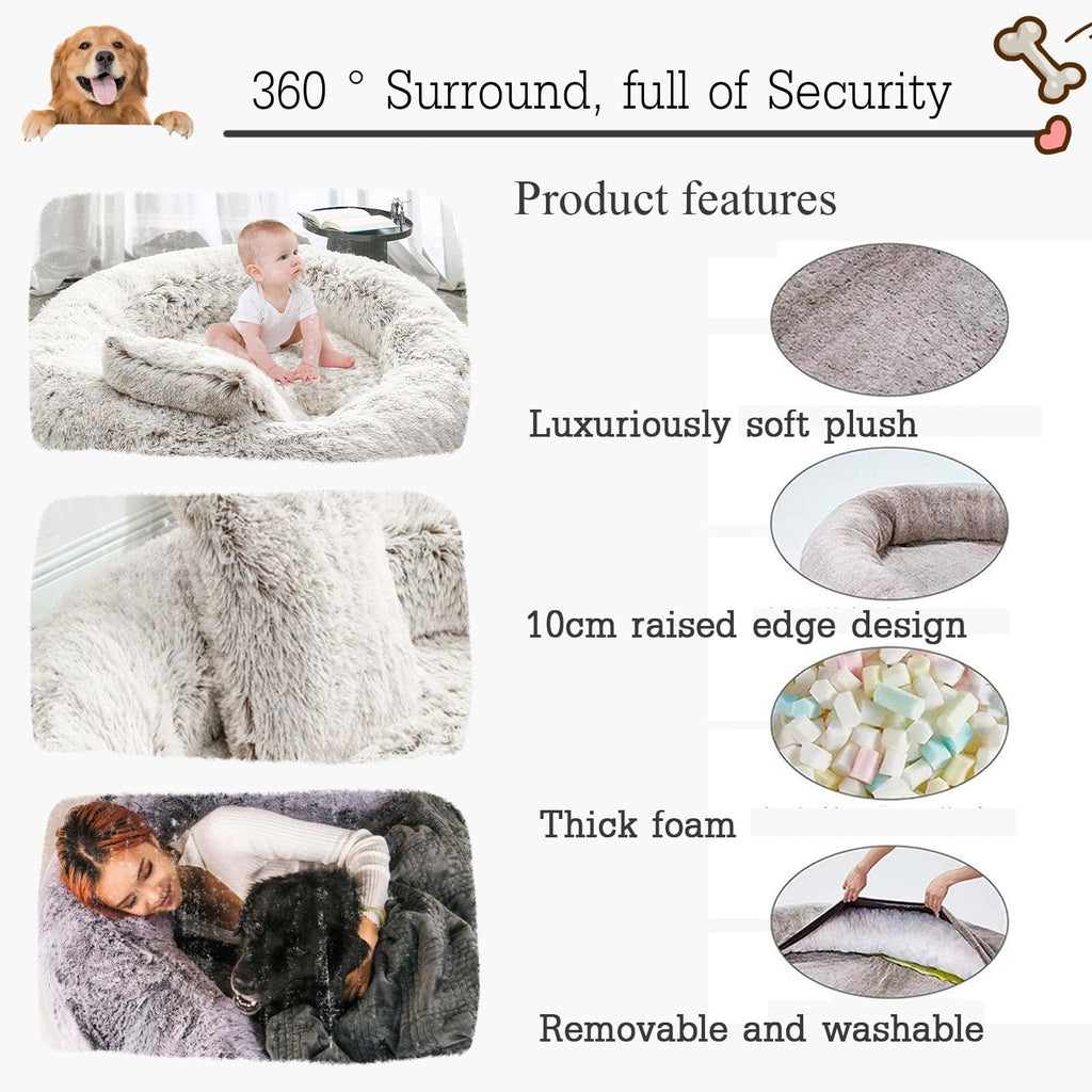 CUIYMXSC Human Dog Bed, Orthopaedic Dog Bed Outdoor Dog Bed, Pet Beds for Dogs, Human Dog Bed for People Adults Extra Large Human Sized Dog Bed (Grey L)
