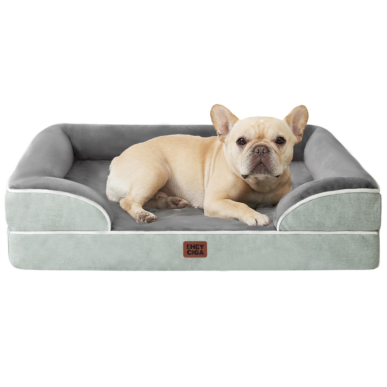 EHEYCIGA Orthopedic Dog Beds for Medium Large Extra Large Dogs, Waterproof Memory Foam XL Dog Bed with Sides, Egg-Crate Foam Couch Bed with Washable Removable Cover