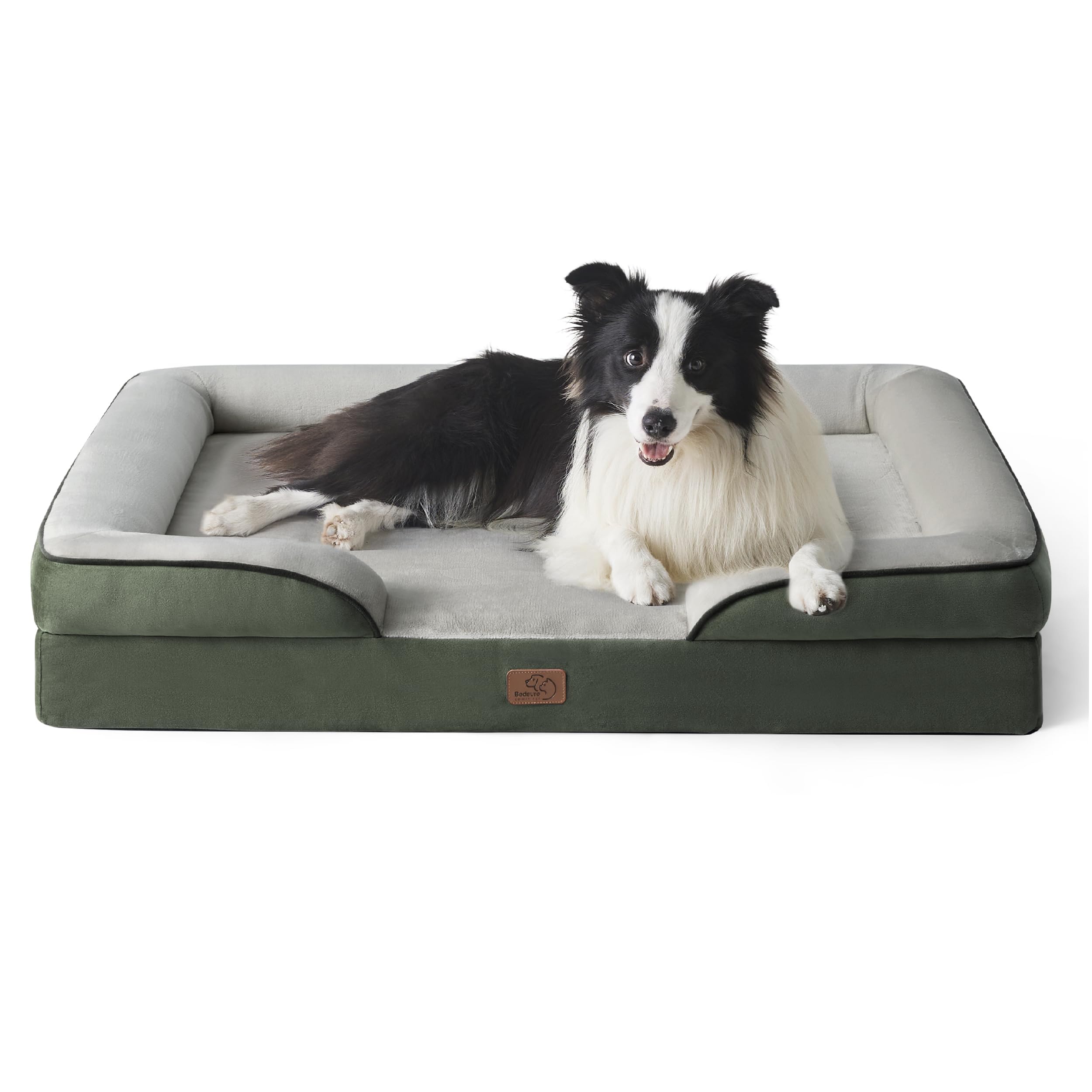 Bedsure Orthopedic Dog Bed - Washable Bolster Dog Cat Sofa Beds, Supportive Foam Pet Couch Bed with Removable Washable Cover, Waterproof Lining and Nonskid Bottom