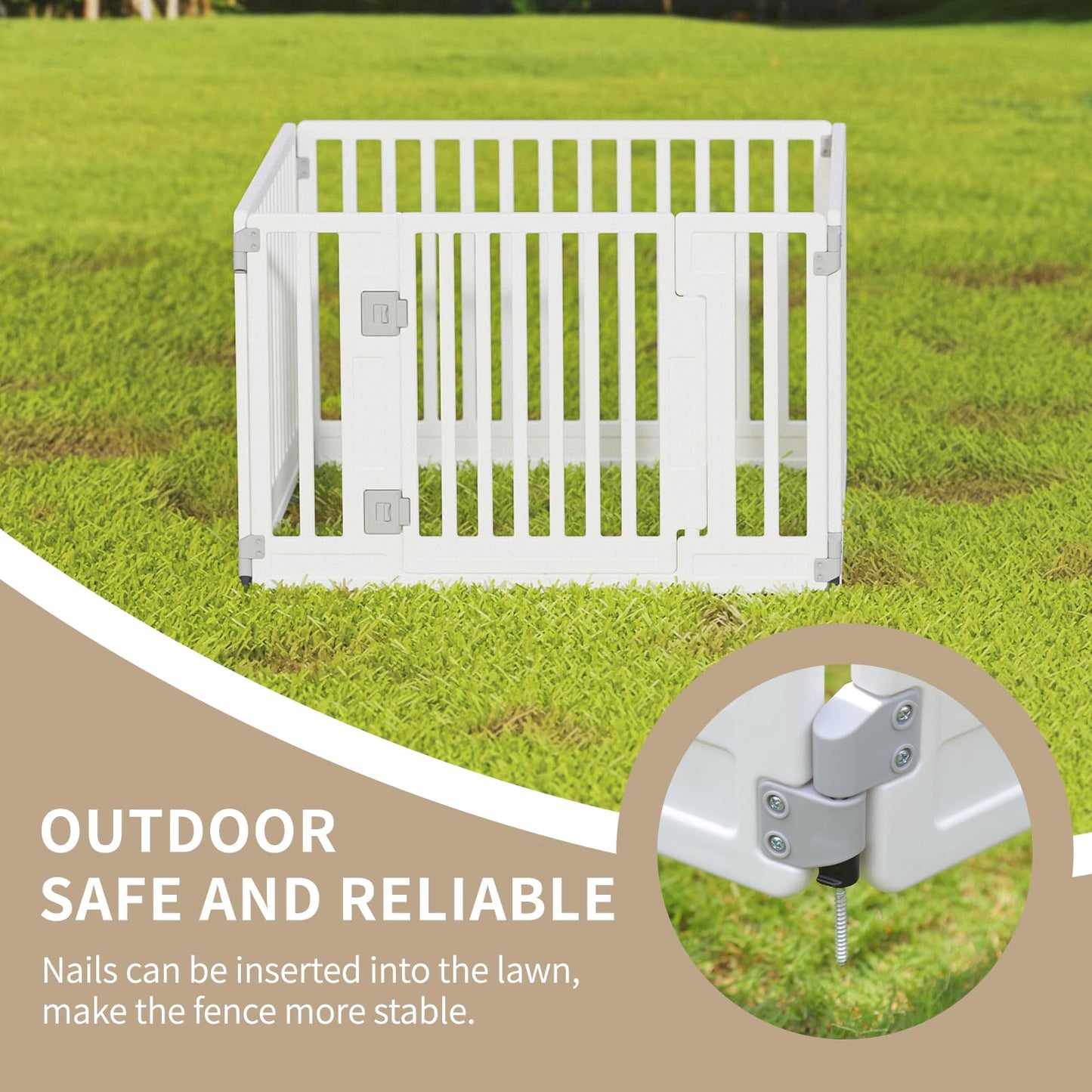 Foldable 6 Panel Dog Playpen Indoor Outdoor Puppy Pen Door