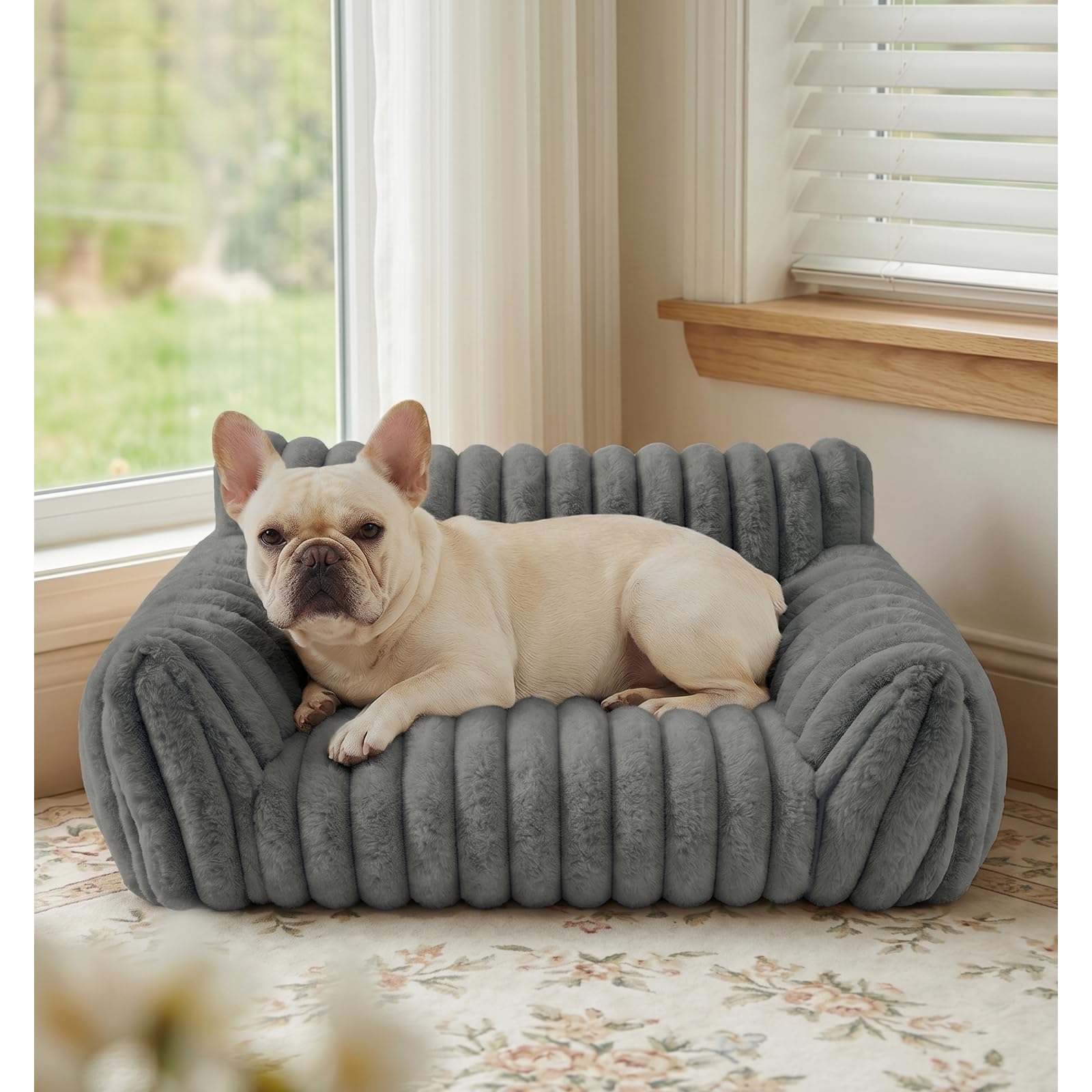 Norvianic Cat Couch Bed for Small Cats & Indoor Cats, Square Cat Bed and Pet Sofa for Small/Medium Dogs - Removable Washable Dog Bed Cover
