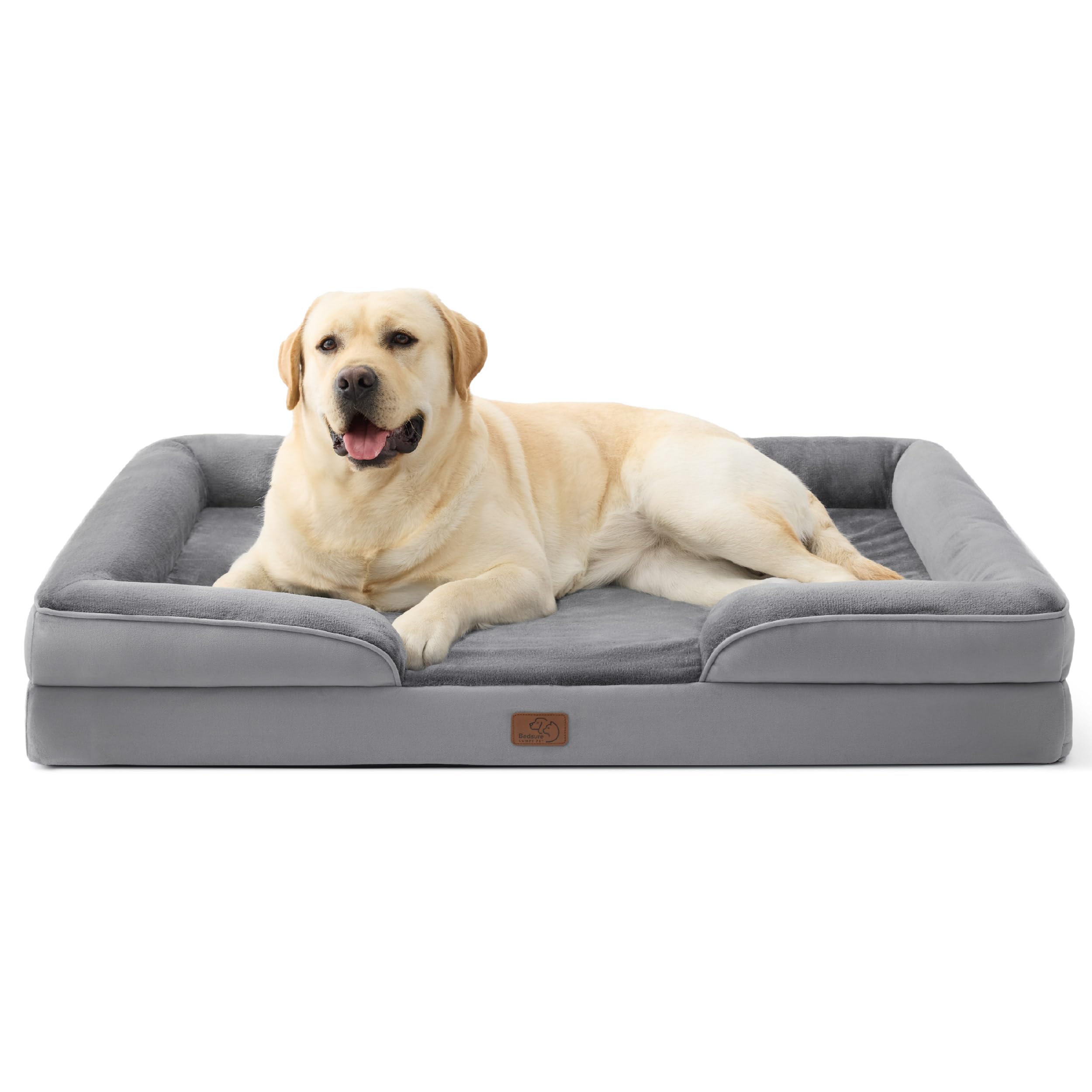 Bedsure Orthopedic Dog Bed - Washable Bolster Dog Cat Sofa Beds, Supportive Foam Pet Couch Bed with Removable Washable Cover, Waterproof Lining and Nonskid Bottom